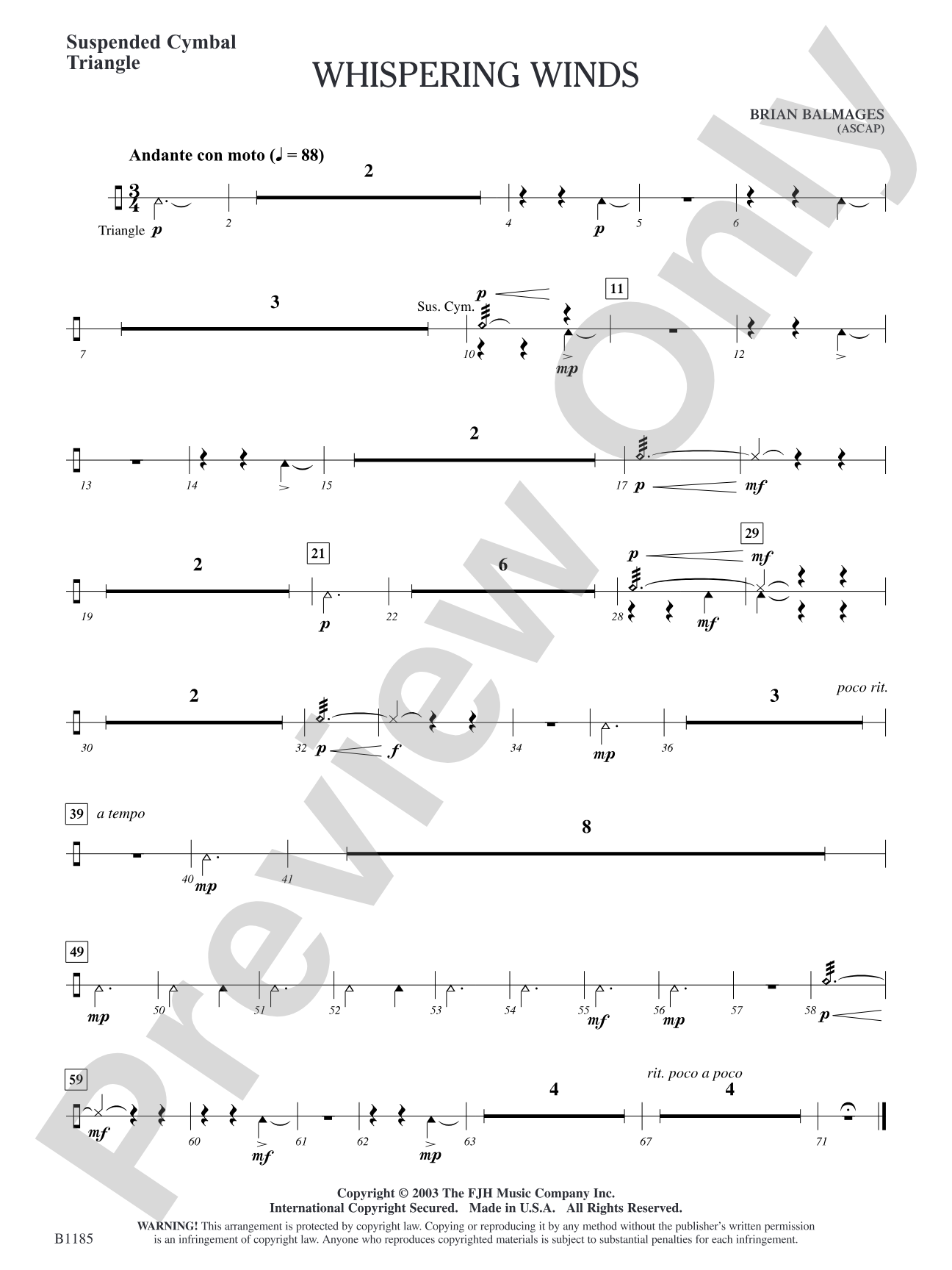 Whispering Winds: Suspended Cymbal/Triangle