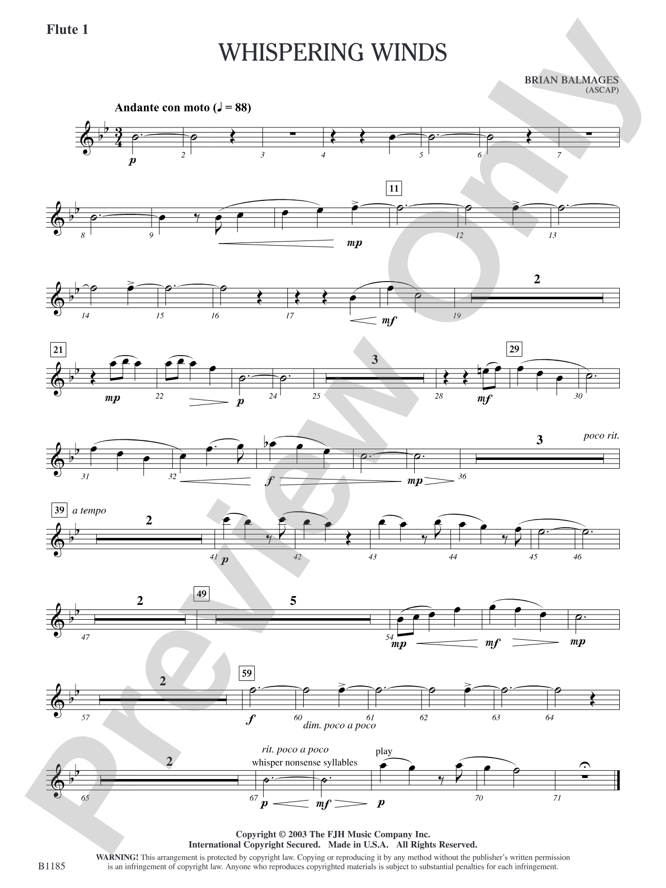 Whispering Winds: Flute 1