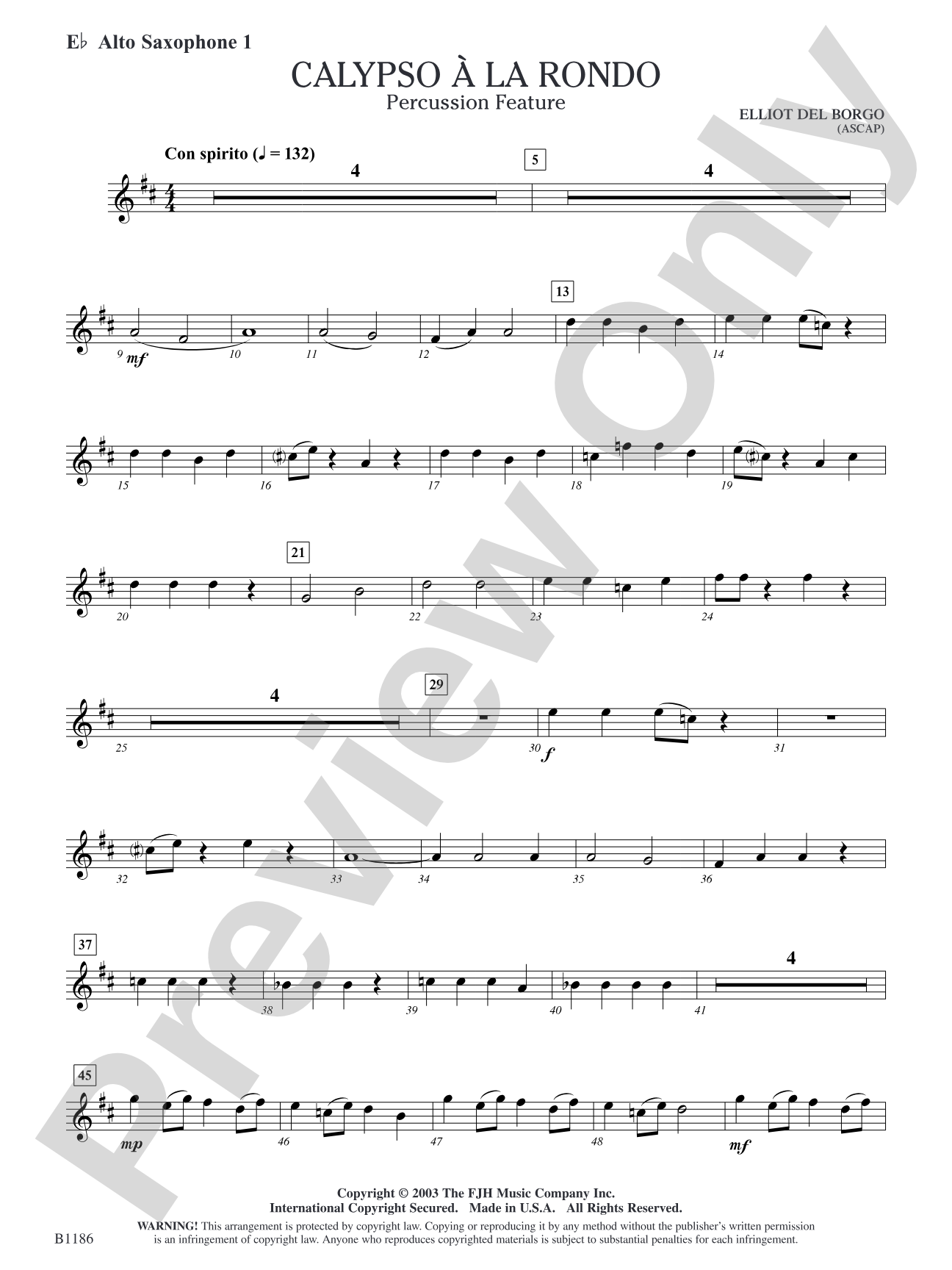 Calypso à la Rondo: E-flat Alto Saxophone 1