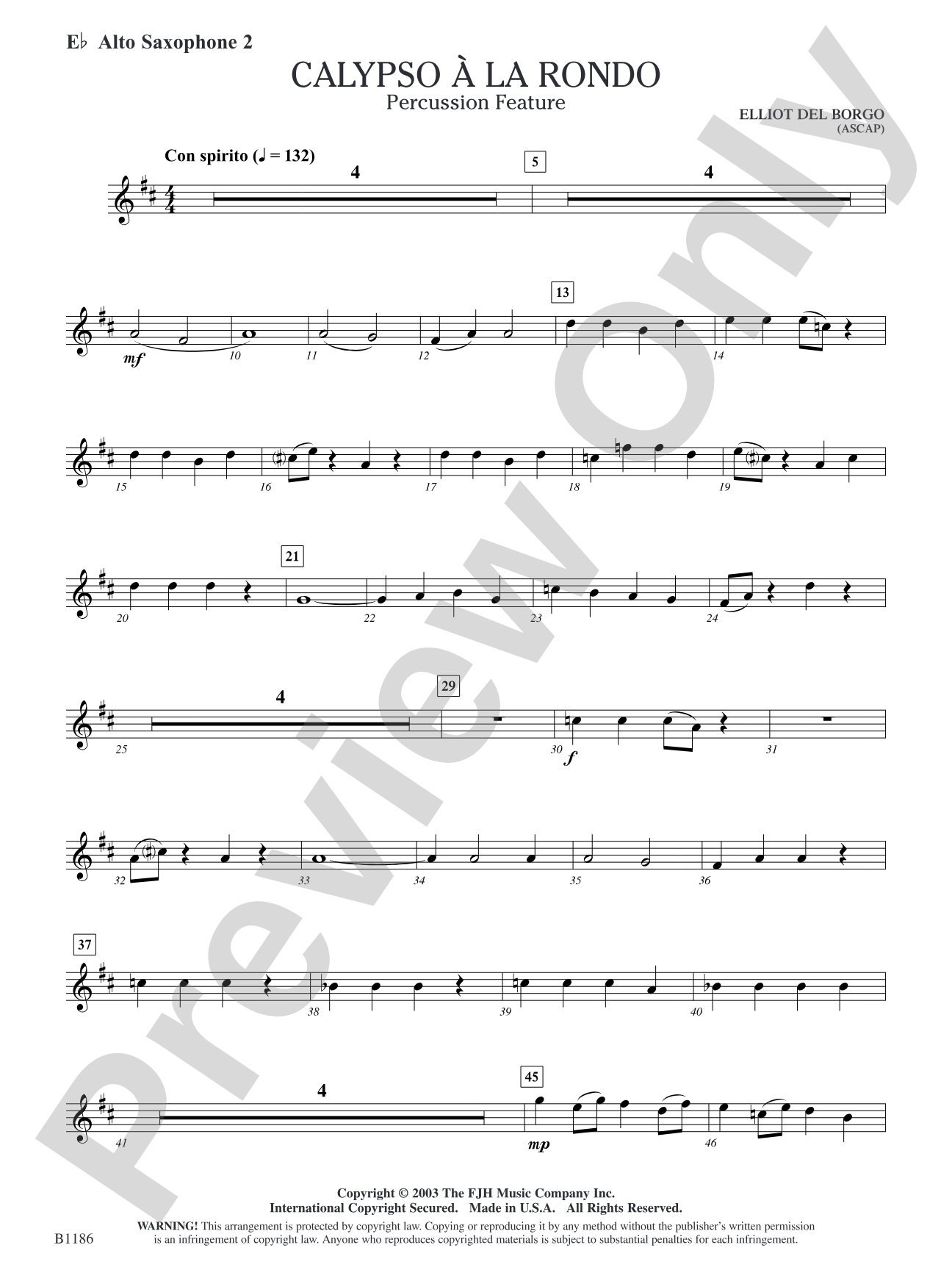 Calypso à la Rondo: E-flat Alto Saxophone 2
