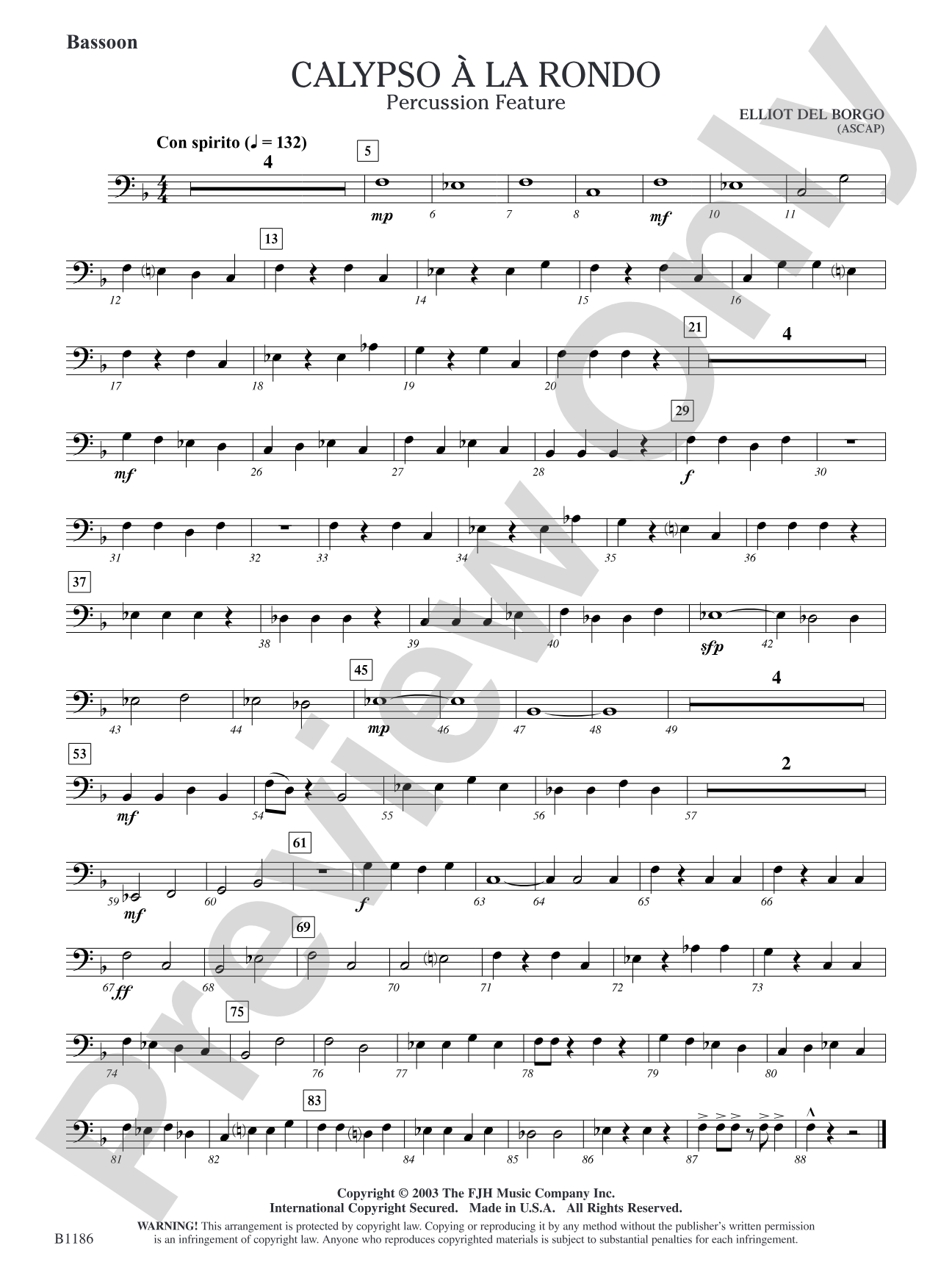 Calypso à la Rondo: Bassoon