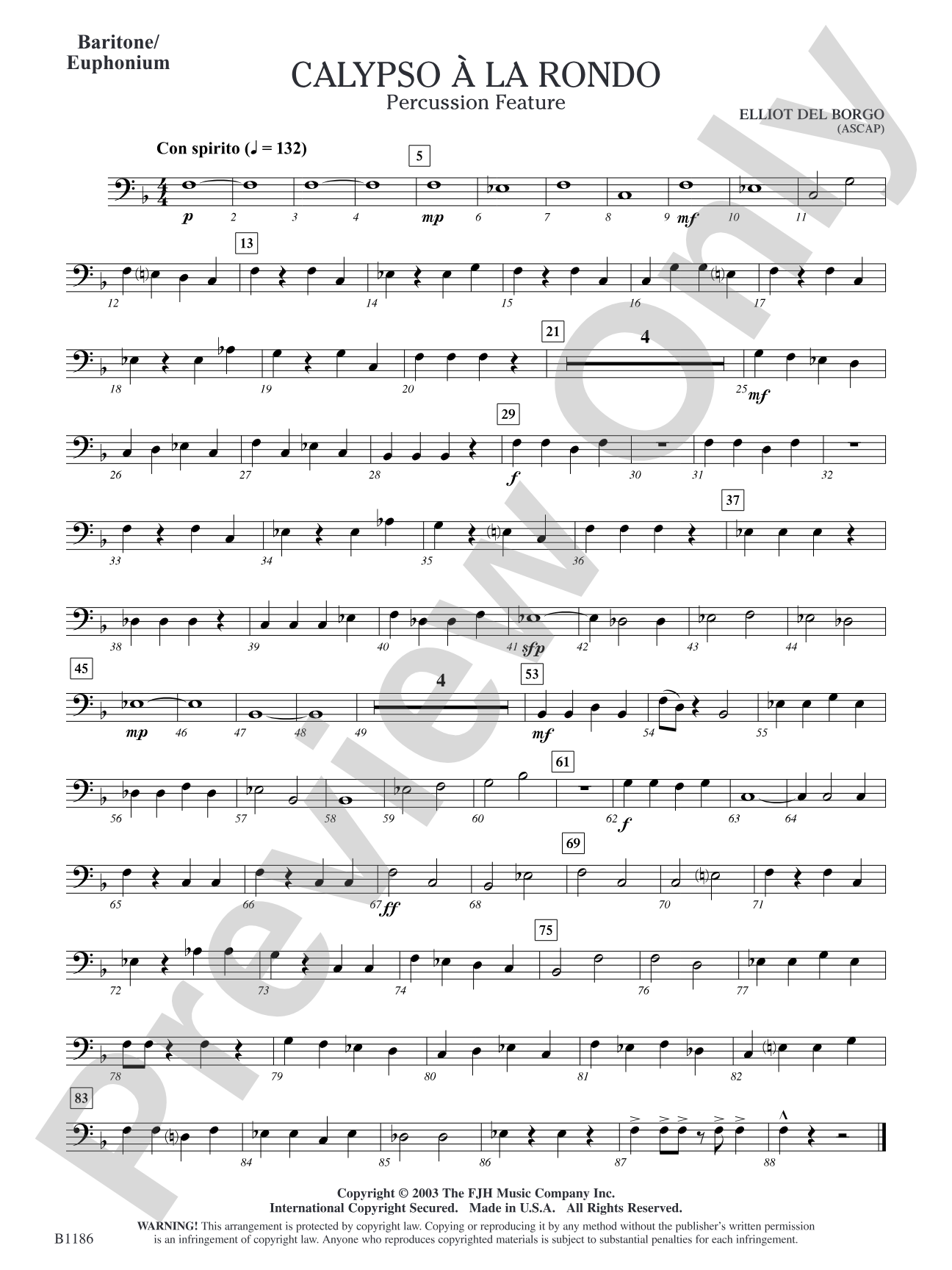 Calypso à la Rondo: Baritone/Euphonium