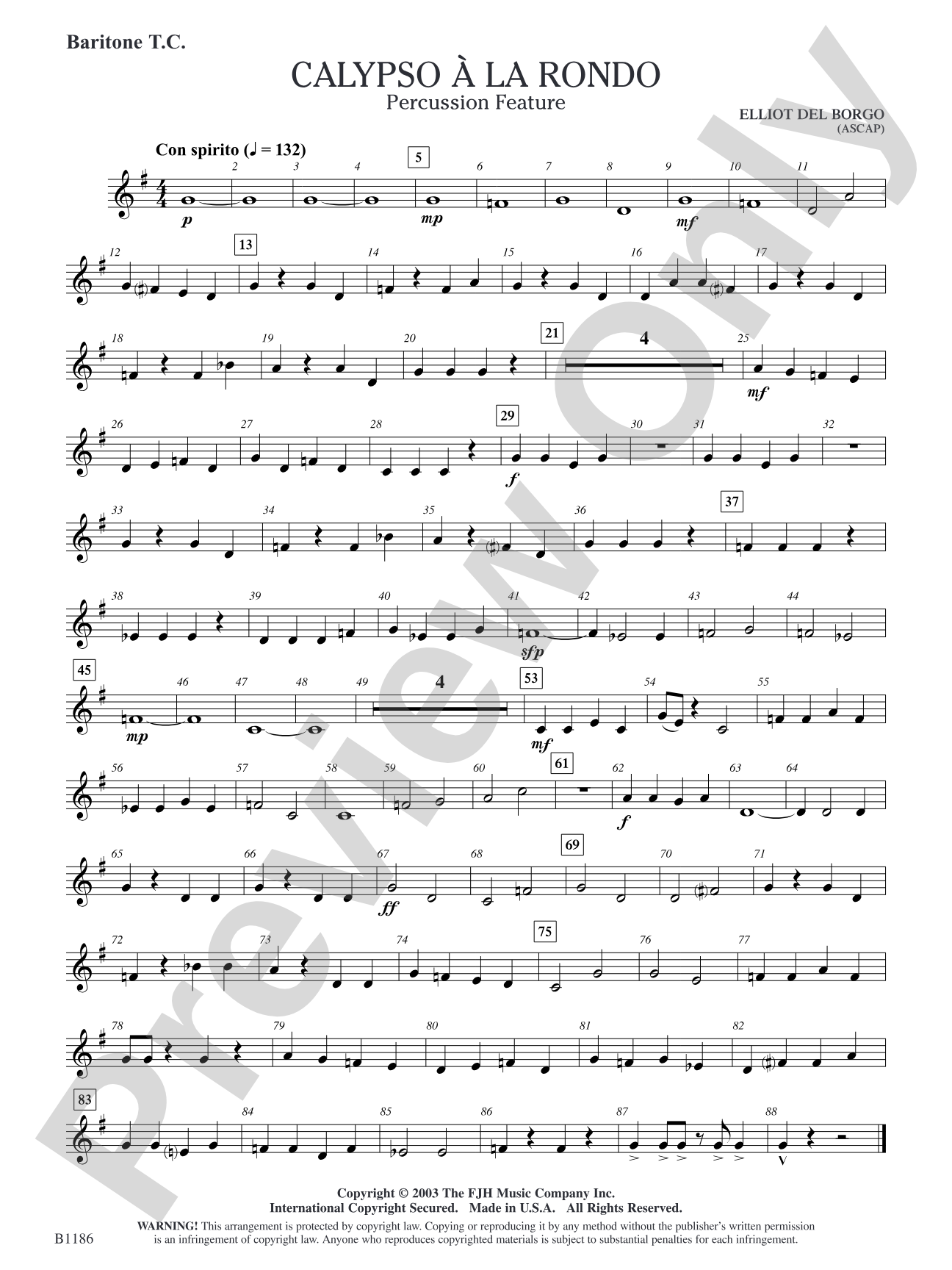Calypso à la Rondo: Baritone T.C.