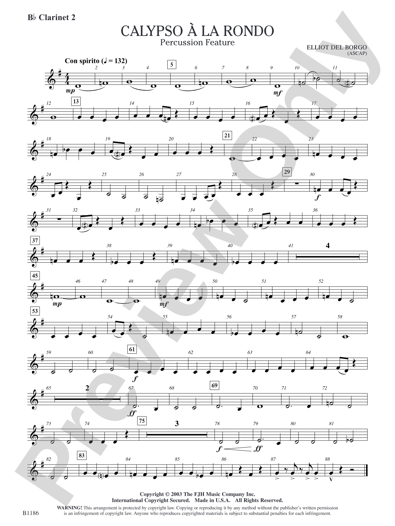 Calypso à la Rondo: B-flat Clarinet 2