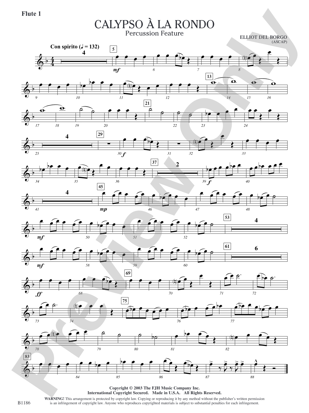 Calypso à la Rondo: Flute 1