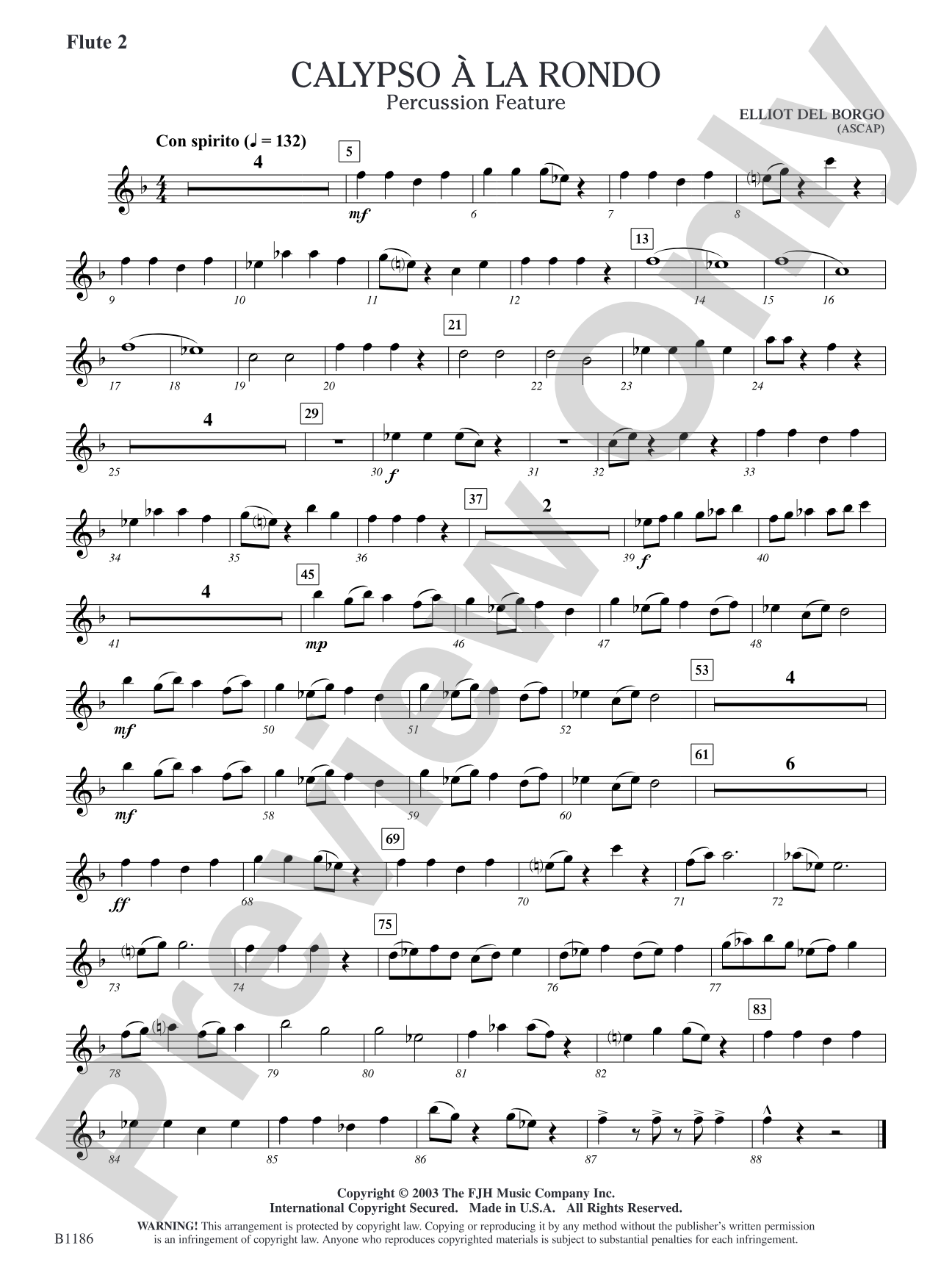 Calypso à la Rondo: Flute 2