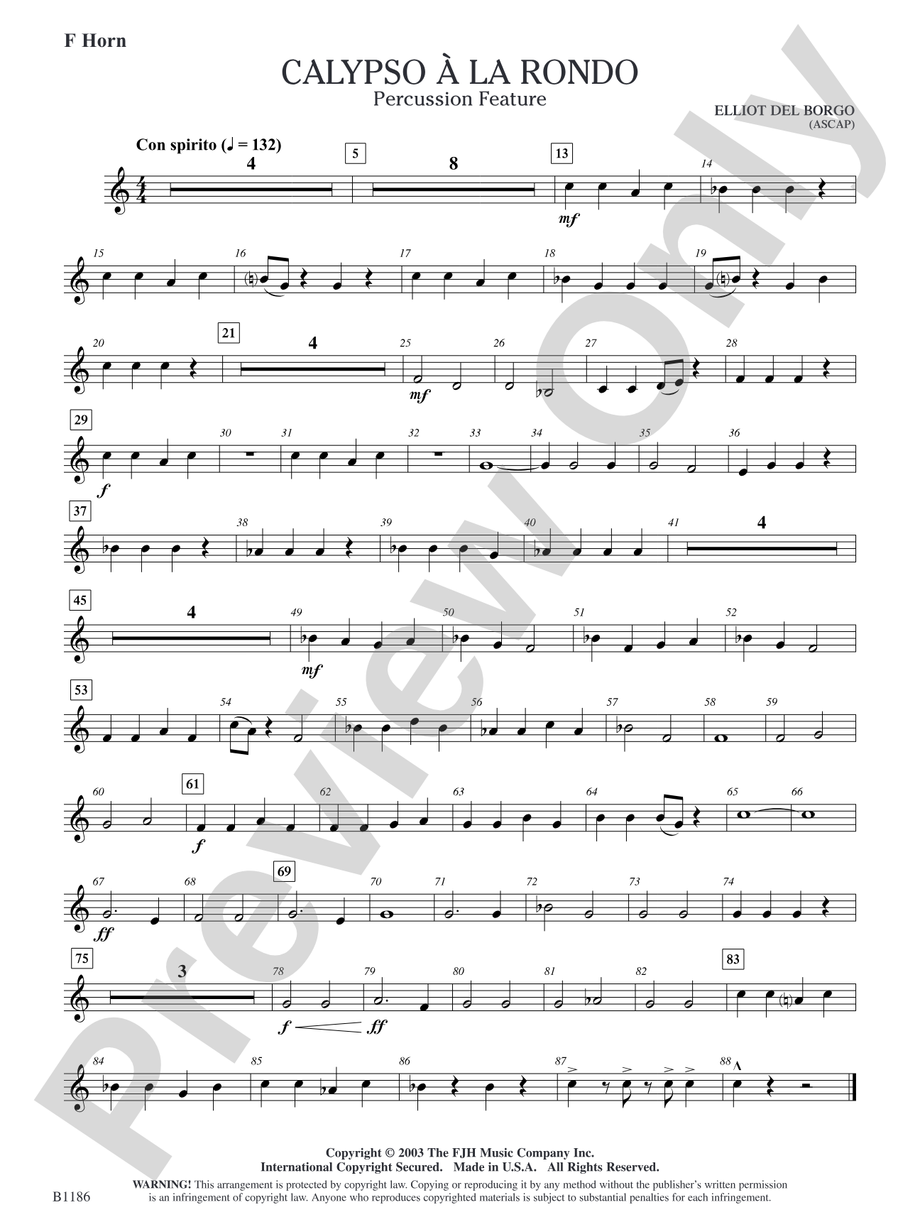 Calypso à la Rondo: F Horn