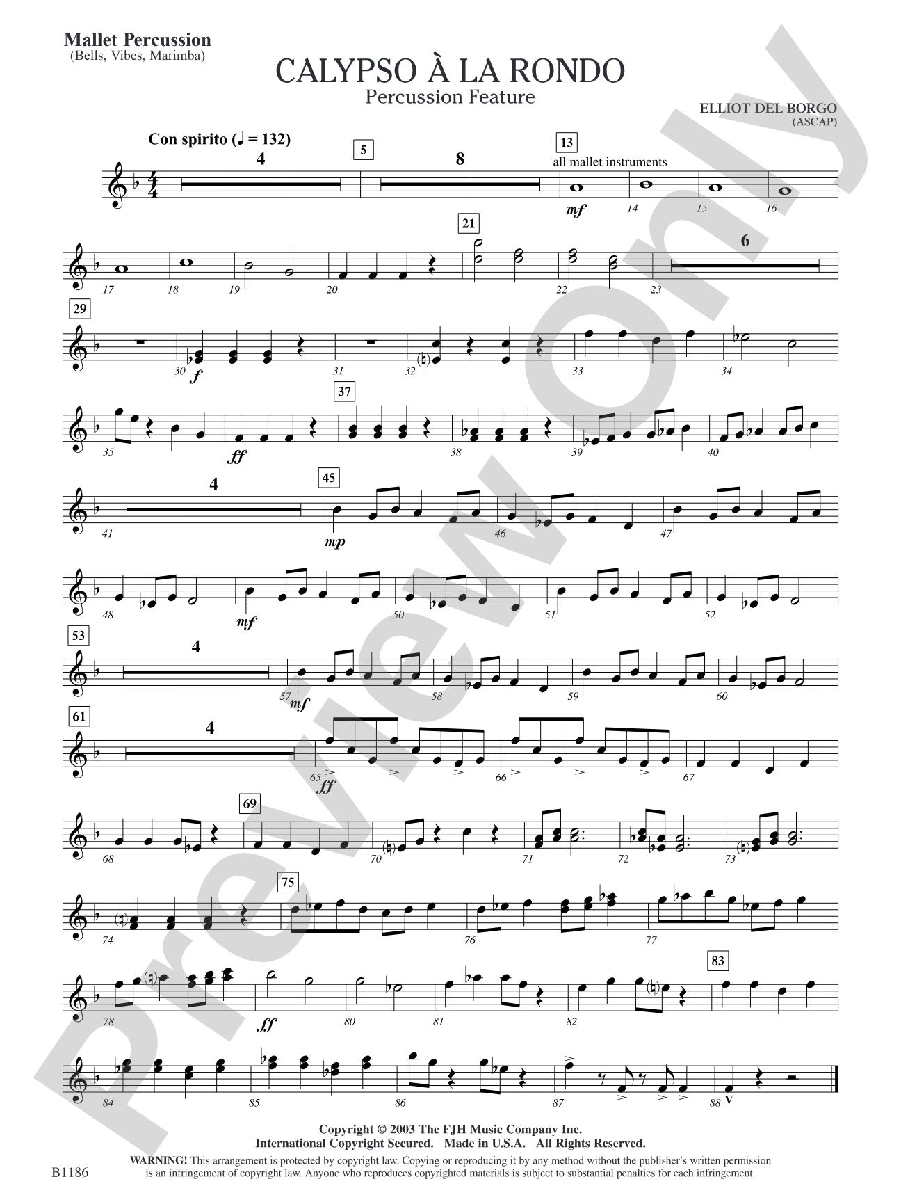 Calypso à la Rondo: Mallet Percussion