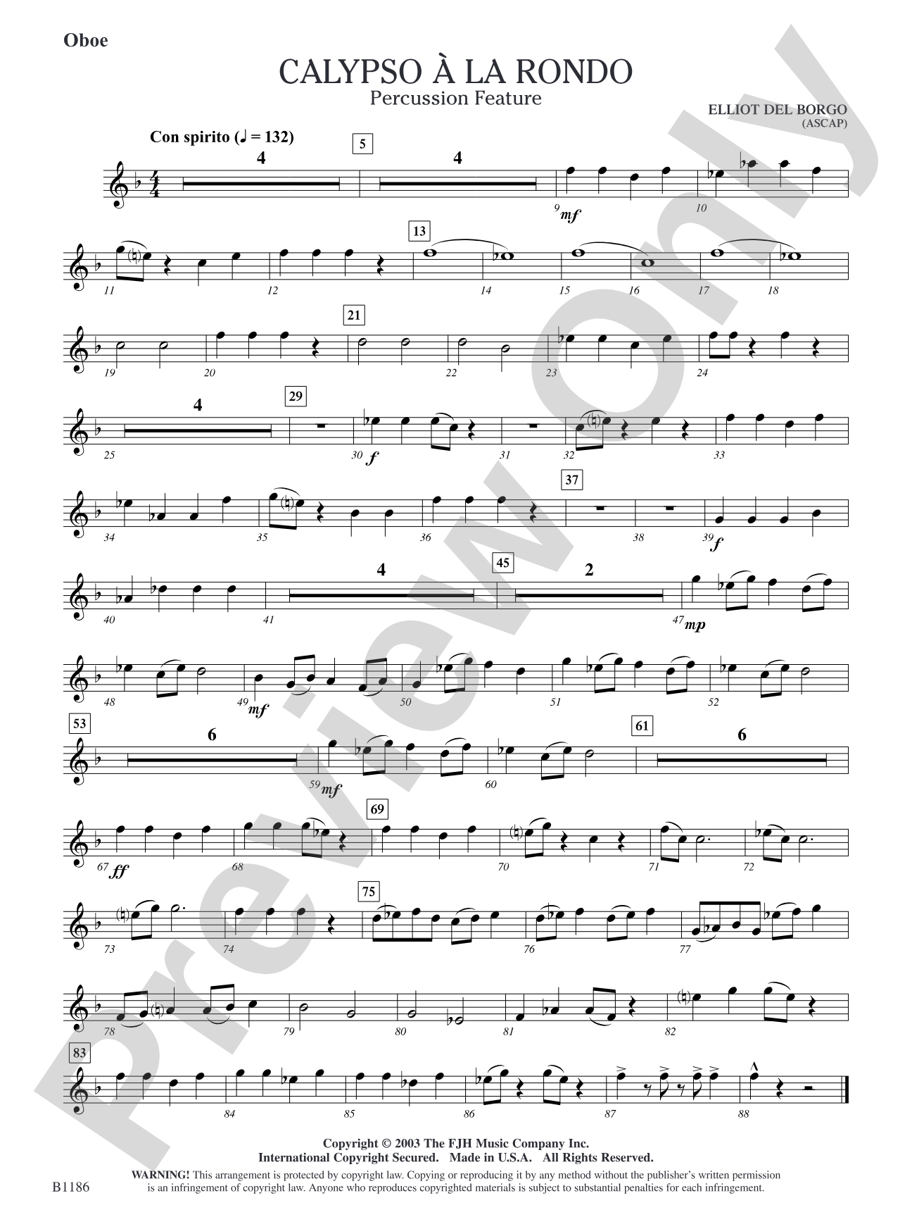Calypso à la Rondo: Oboe
