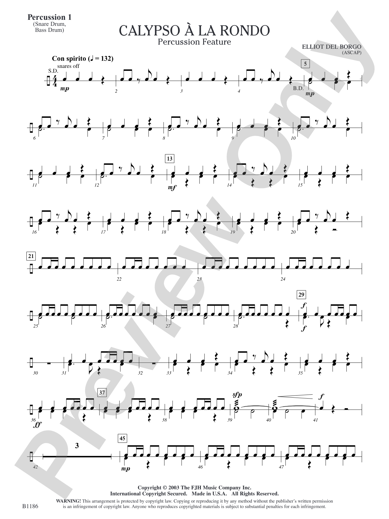 Calypso à la Rondo: Percussion 1
