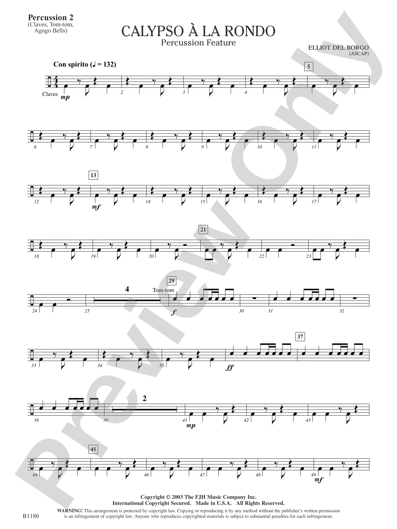 Calypso à la Rondo: Percussion 2