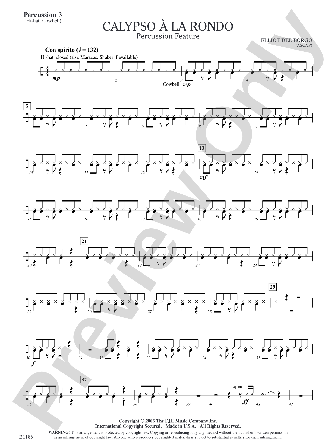 Calypso à la Rondo: Percussion 3