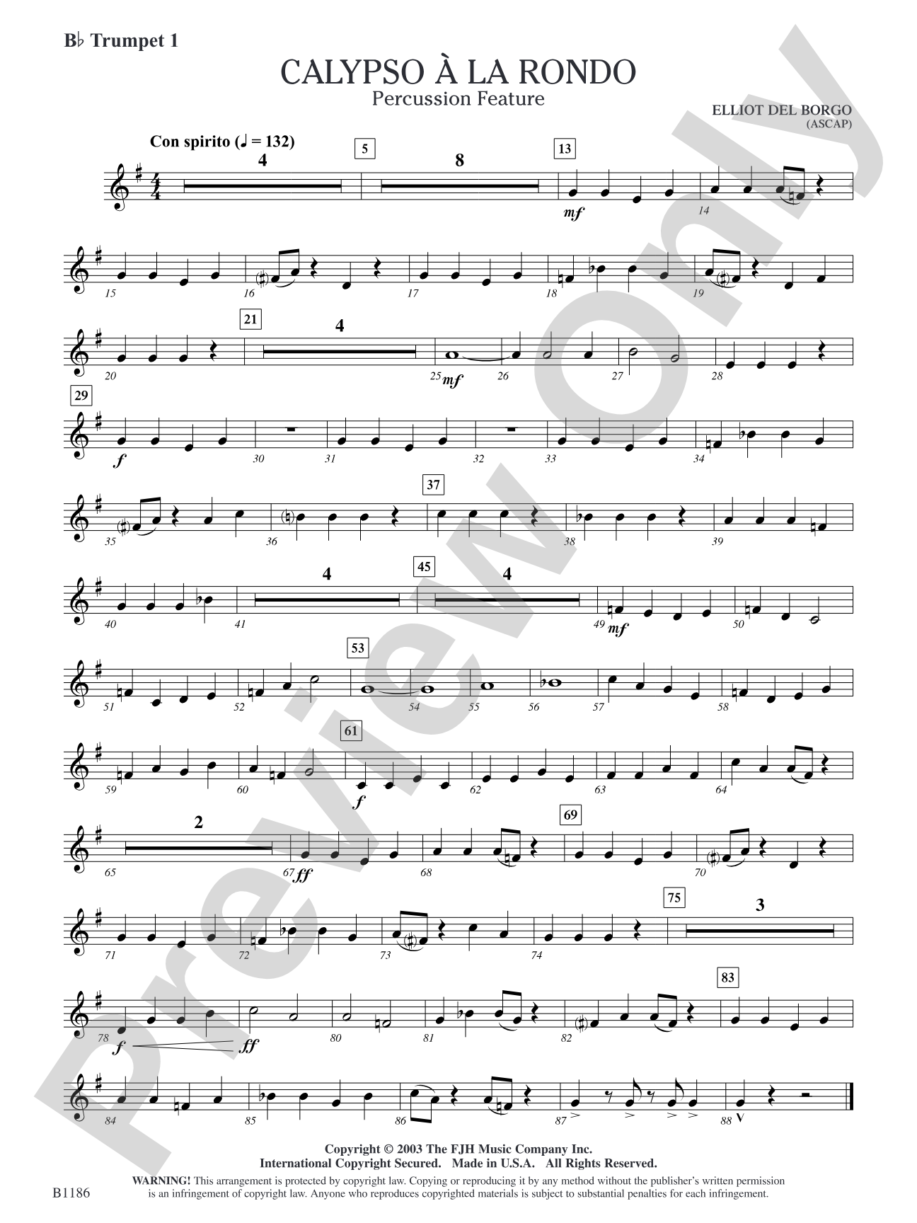 Calypso à la Rondo: B-flat Trumpet 1