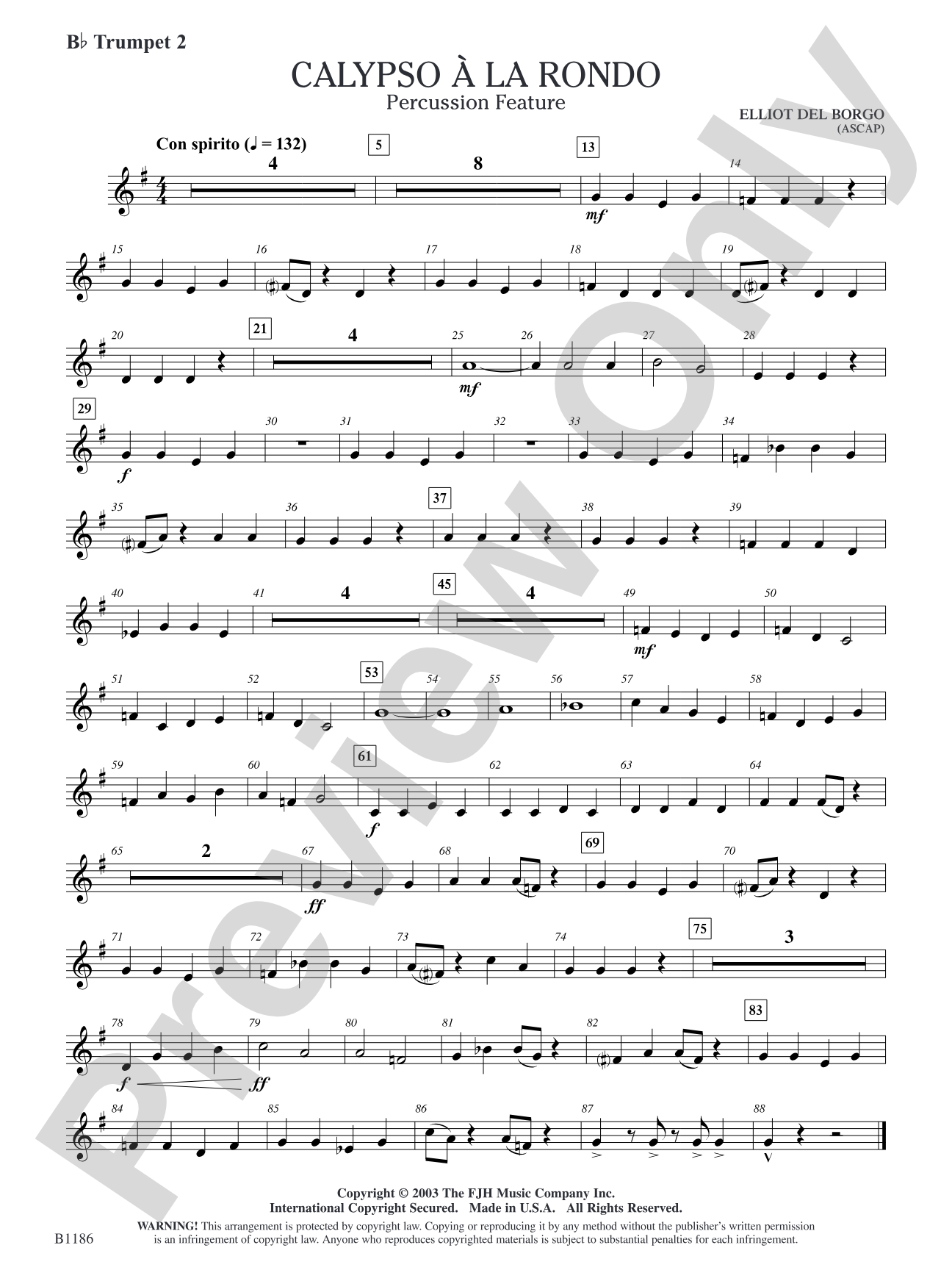 Calypso à la Rondo: B-flat Trumpet 2