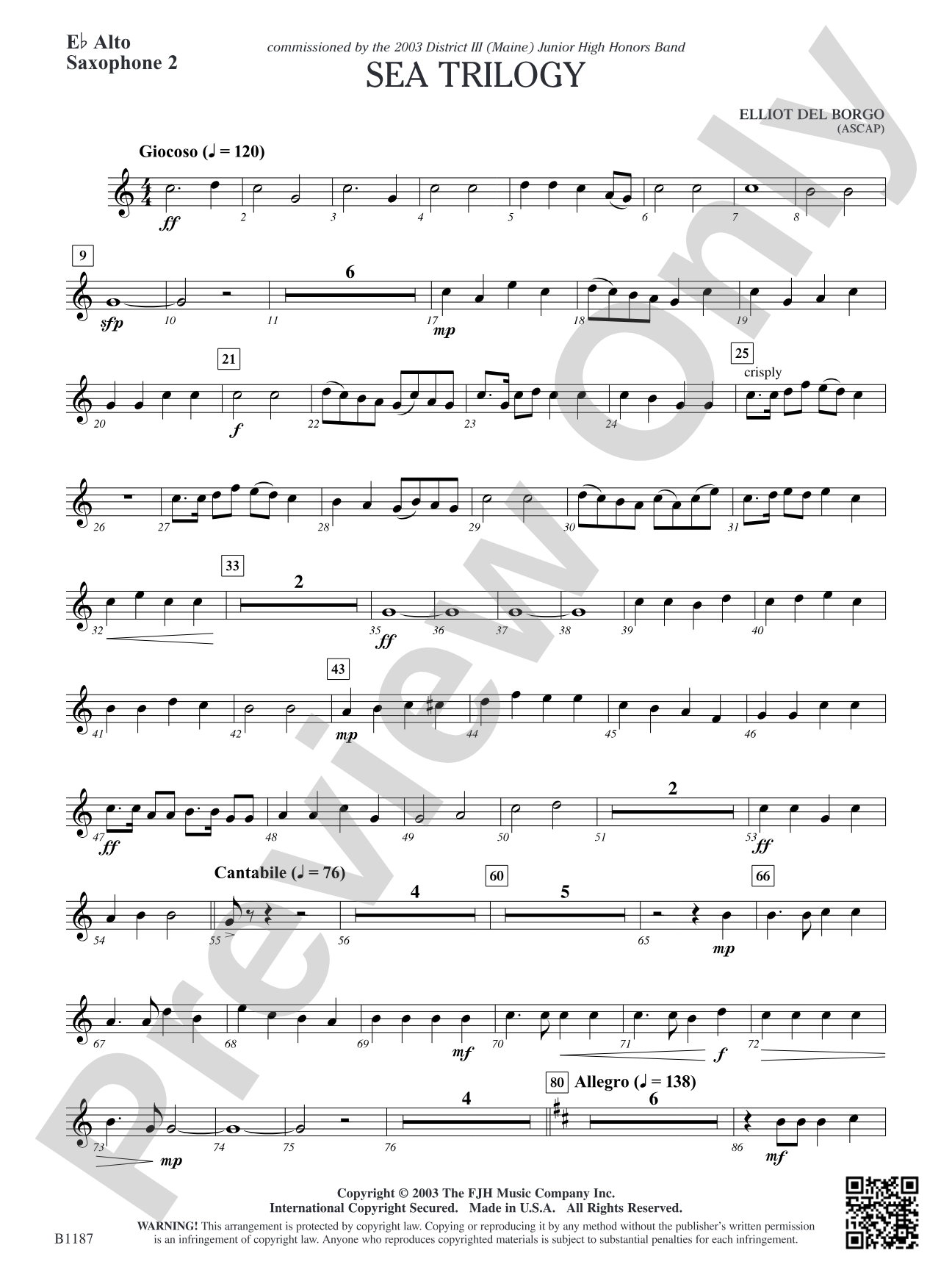 Sea Trilogy: E-flat Alto Saxophone 2