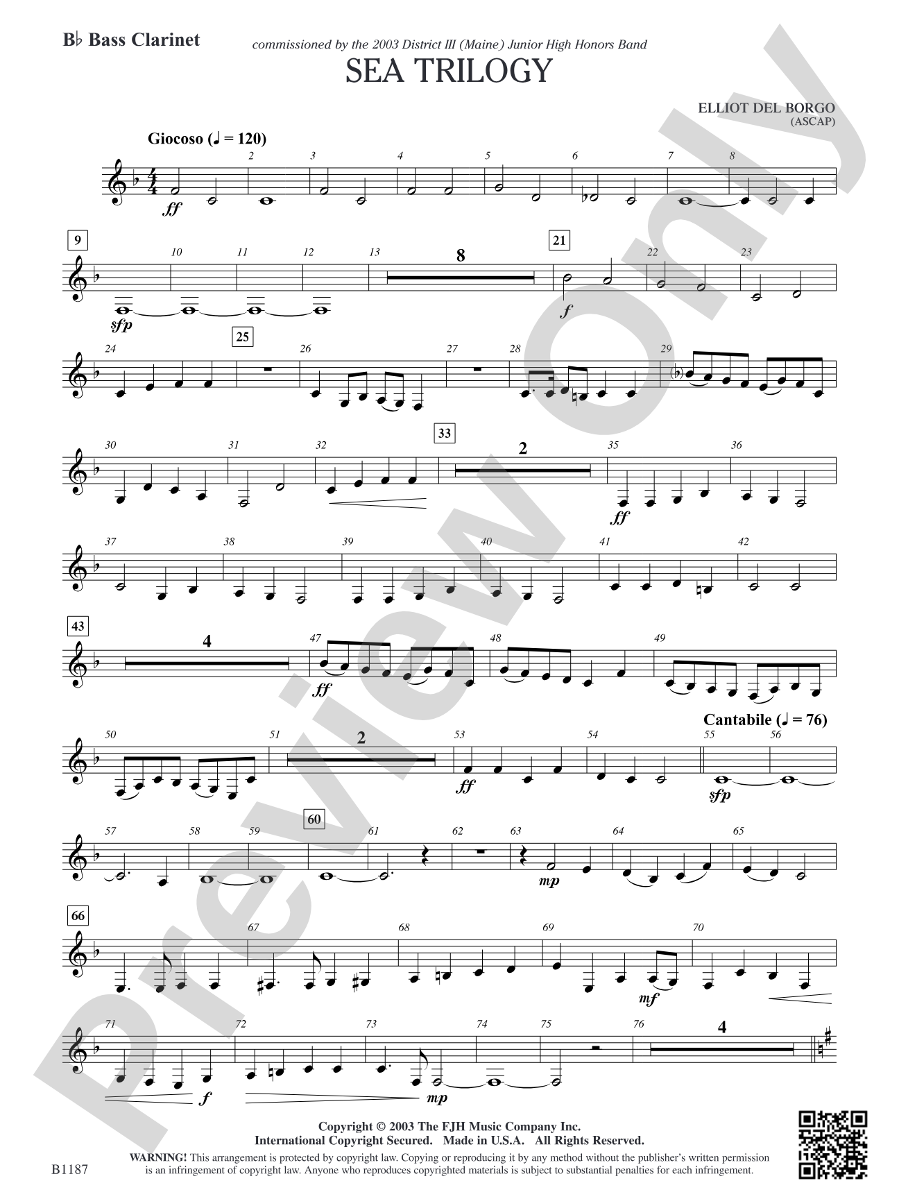 Sea Trilogy: B-flat Bass Clarinet