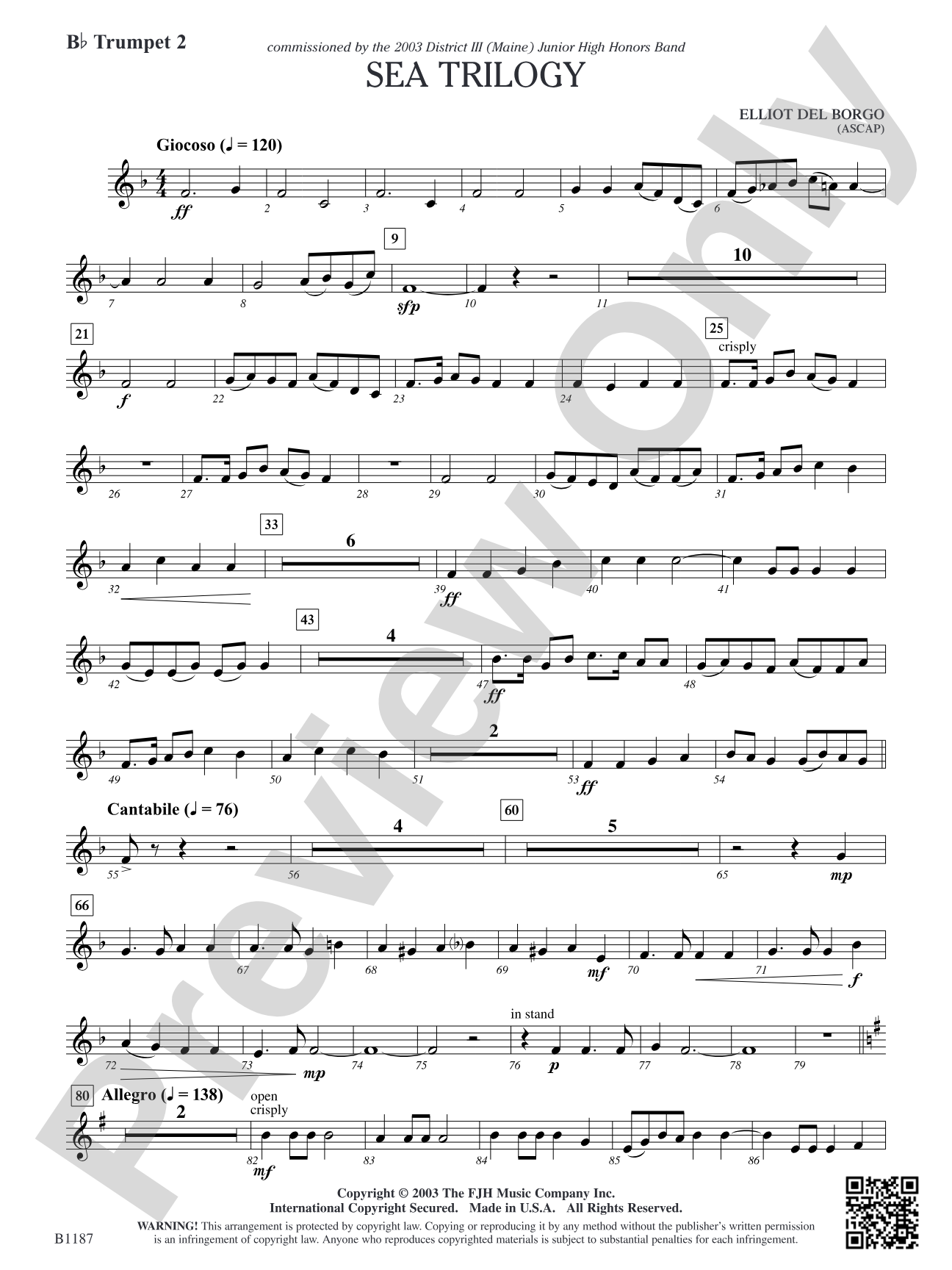 Sea Trilogy: B-flat Trumpet 2