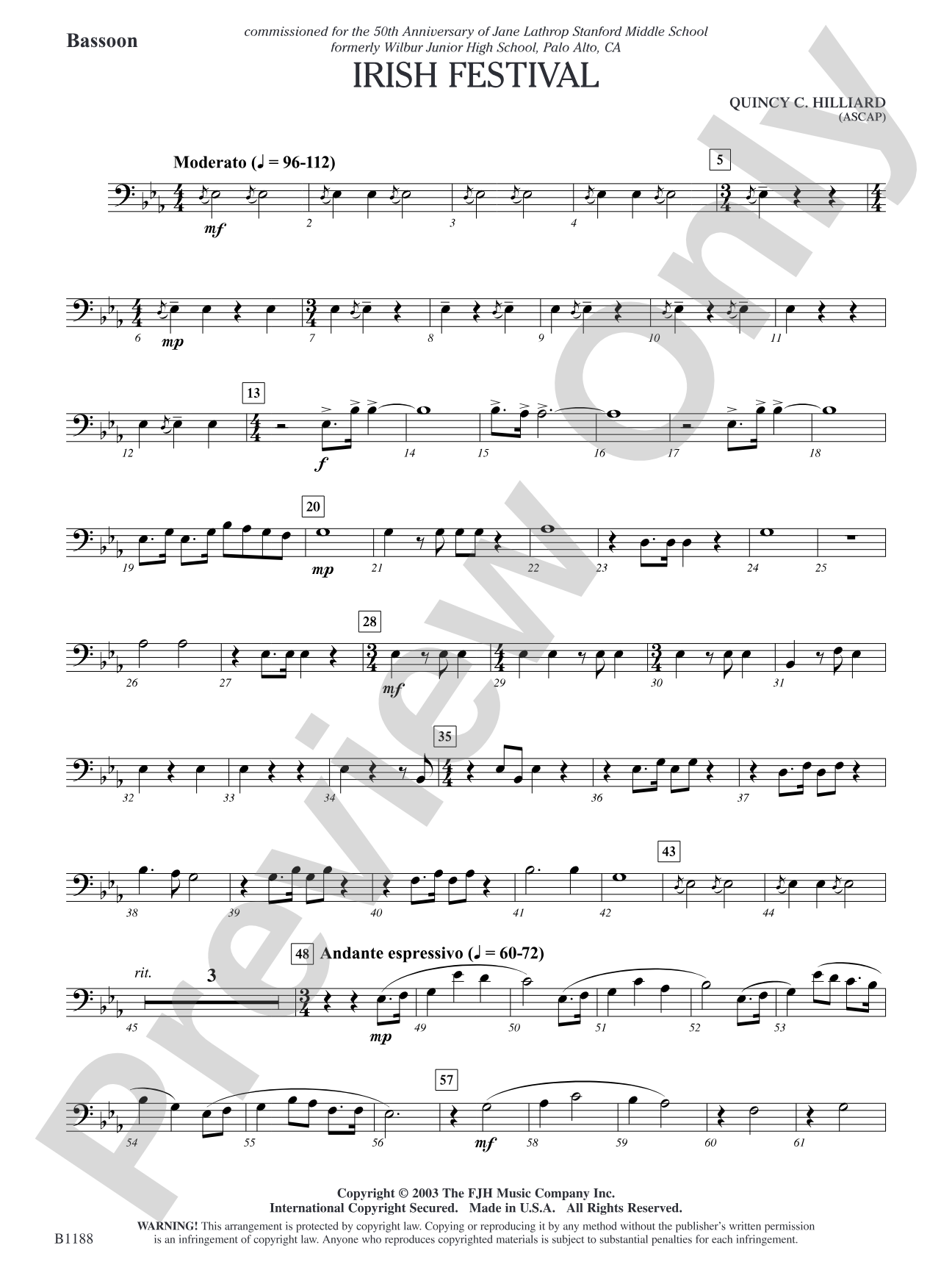 Irish Festival: Bassoon