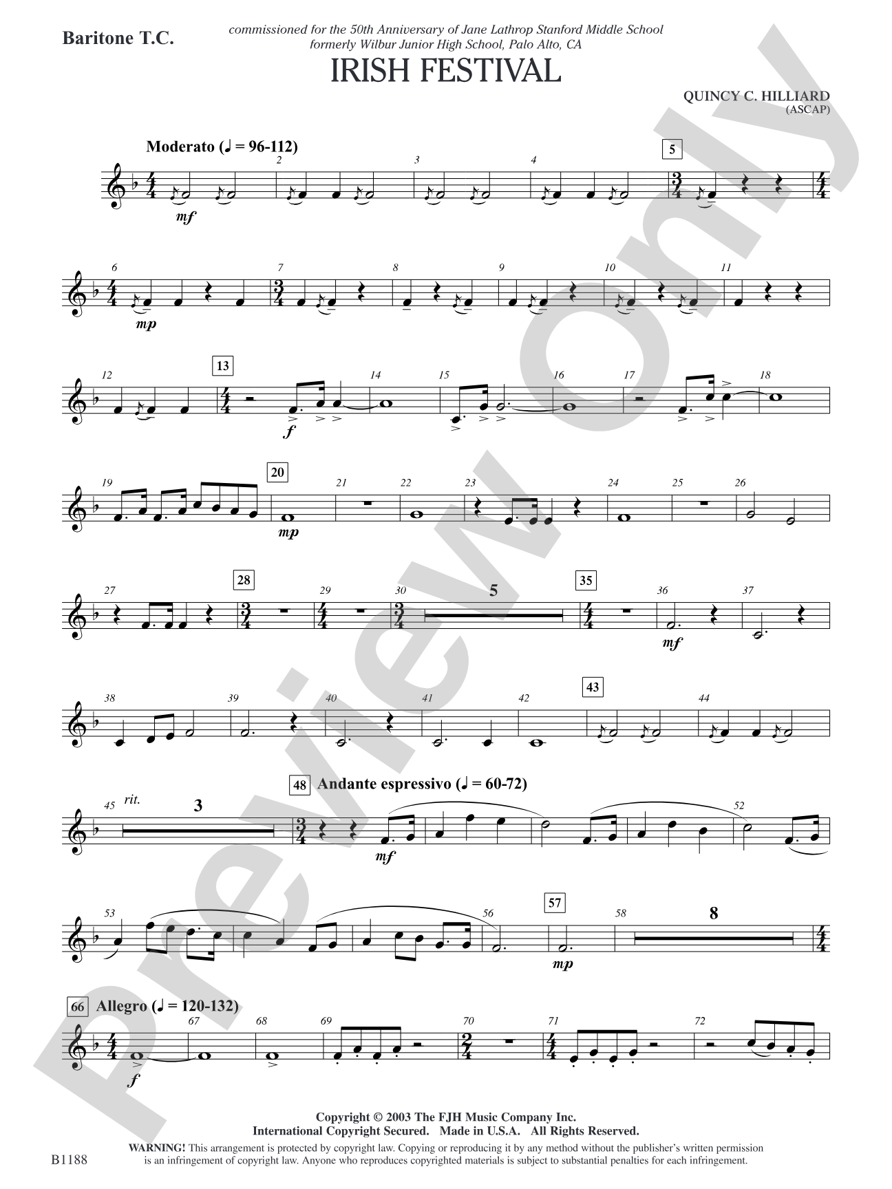 Irish Festival: Baritone T.C.