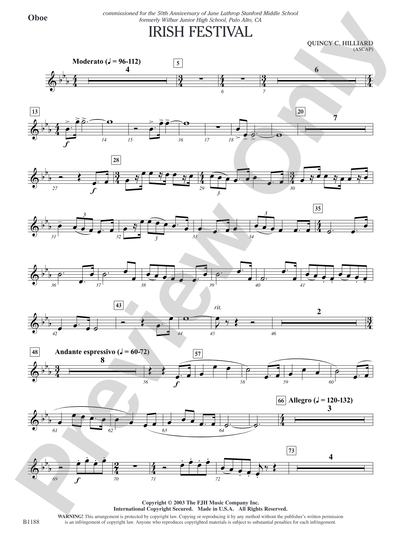 Irish Festival: Oboe