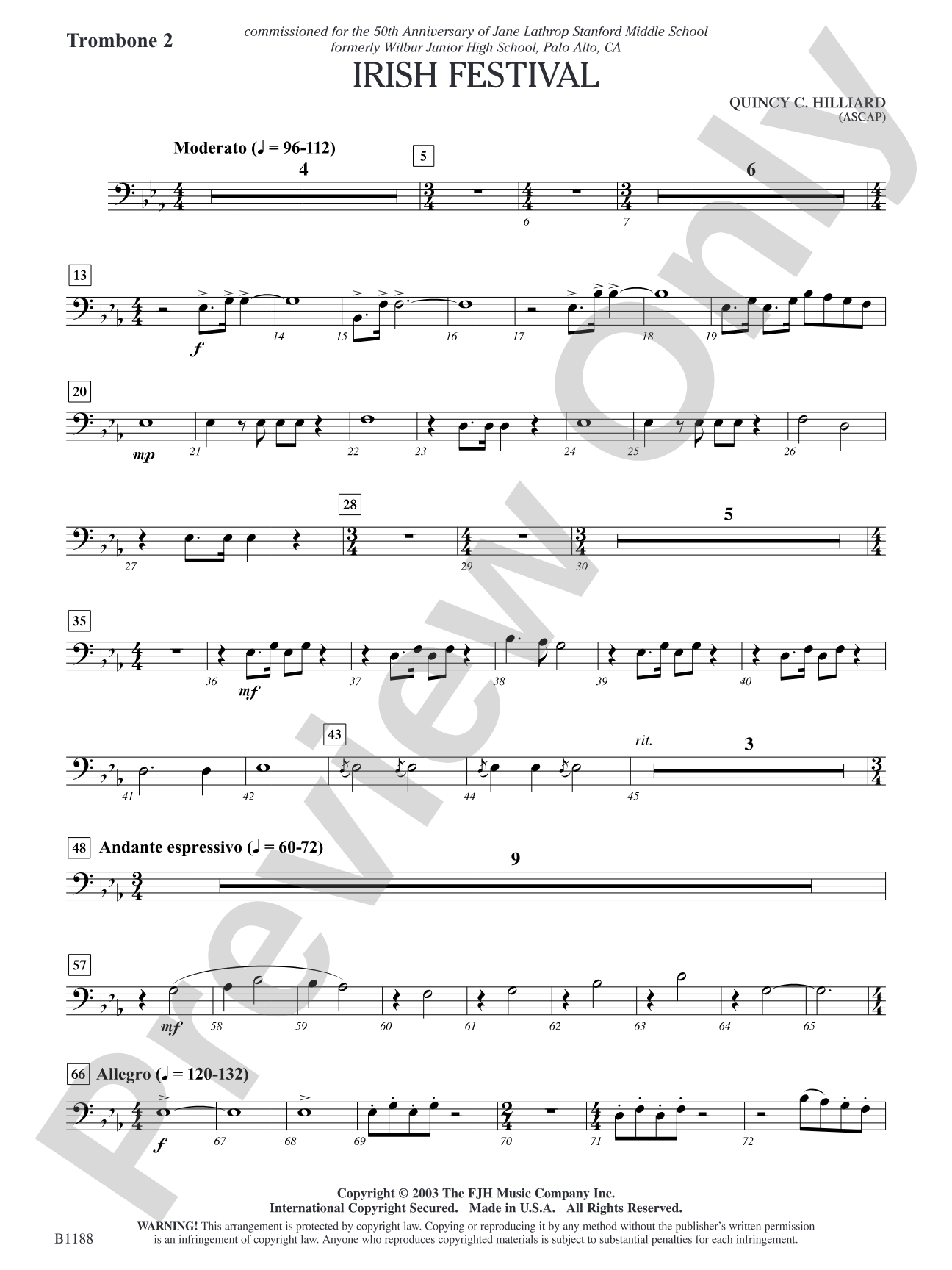Irish Festival: Trombone 2