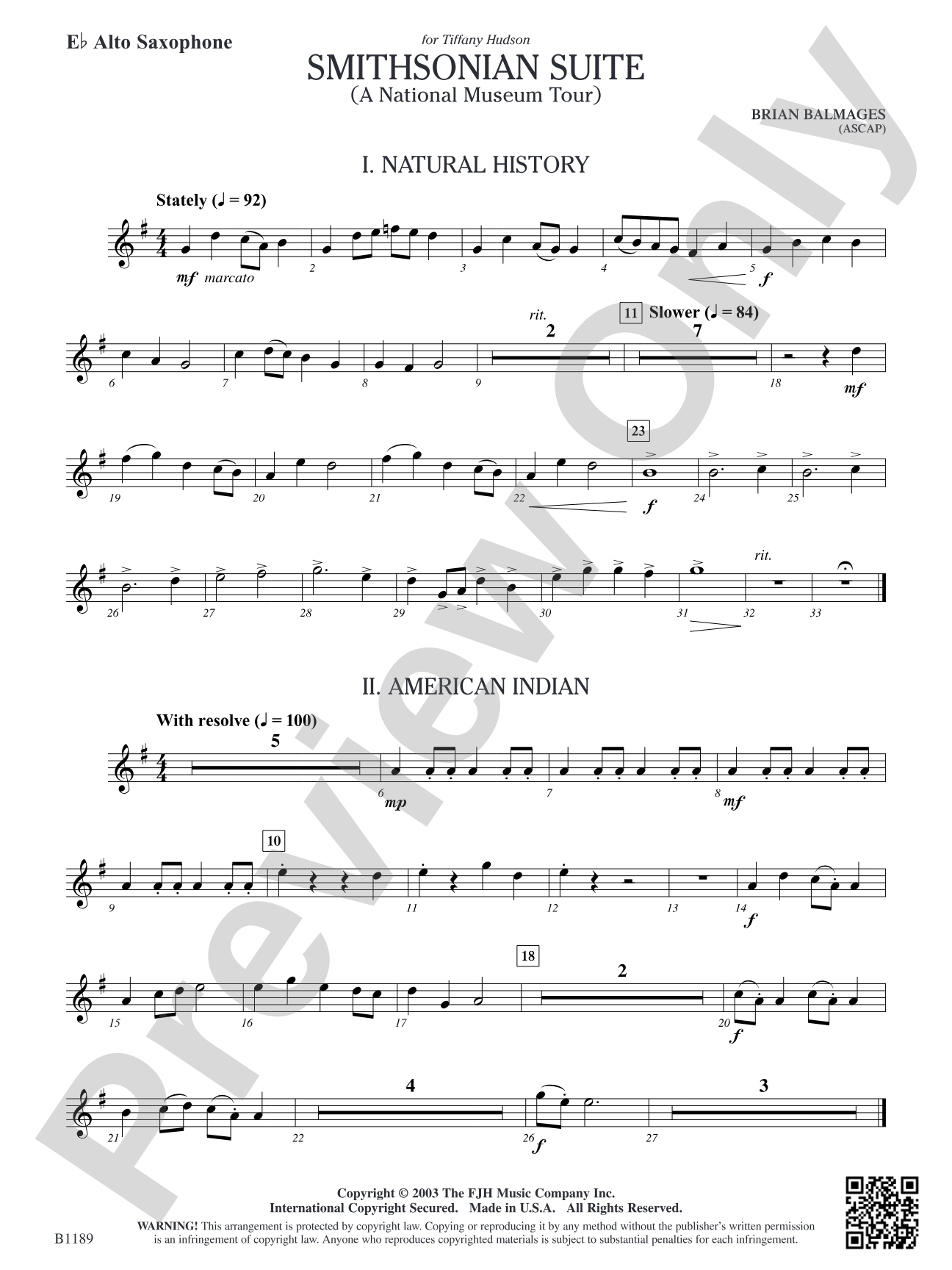 Smithsonian Suite: E-flat Alto Saxophone