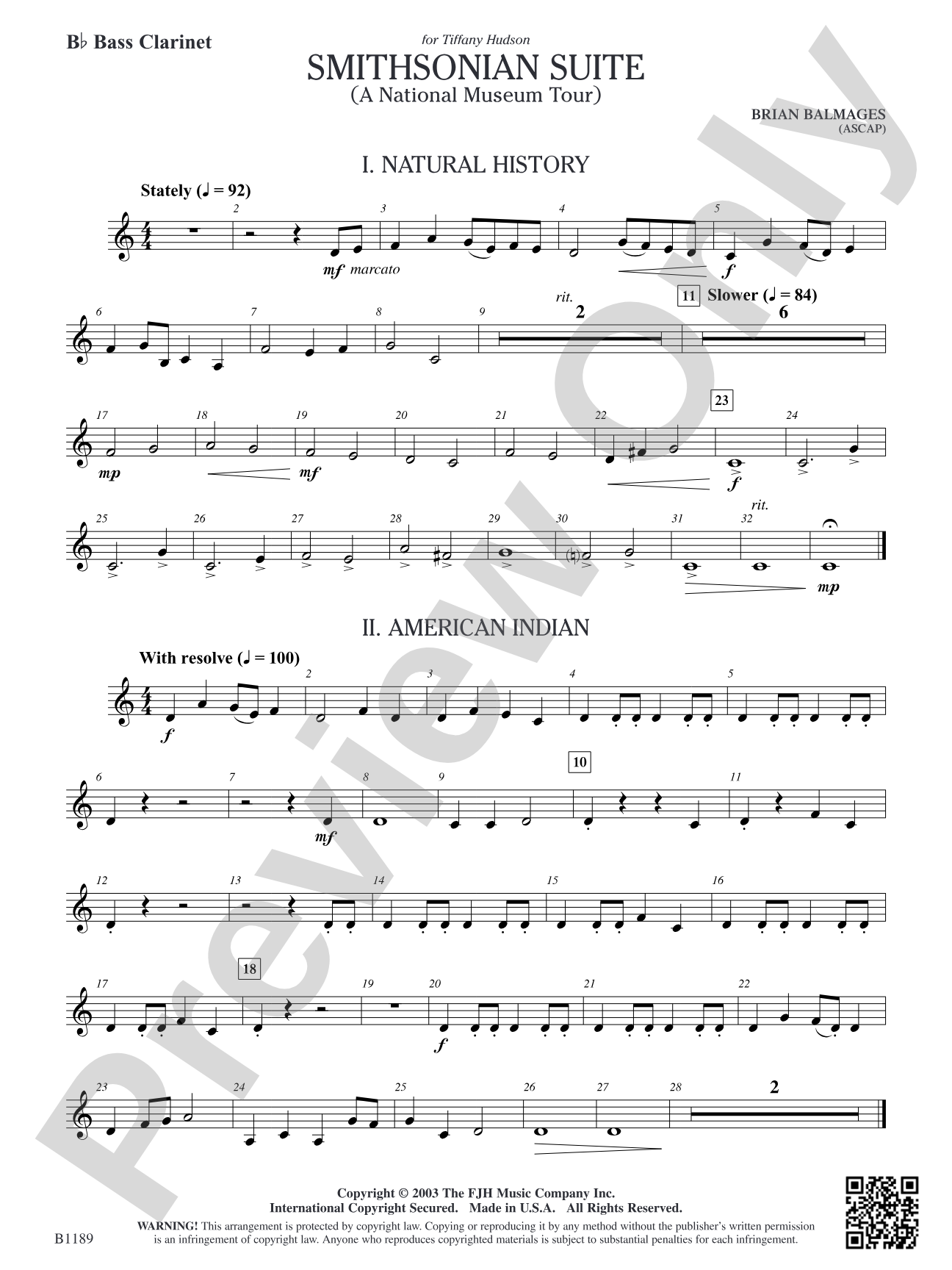 Smithsonian Suite: B-flat Bass Clarinet