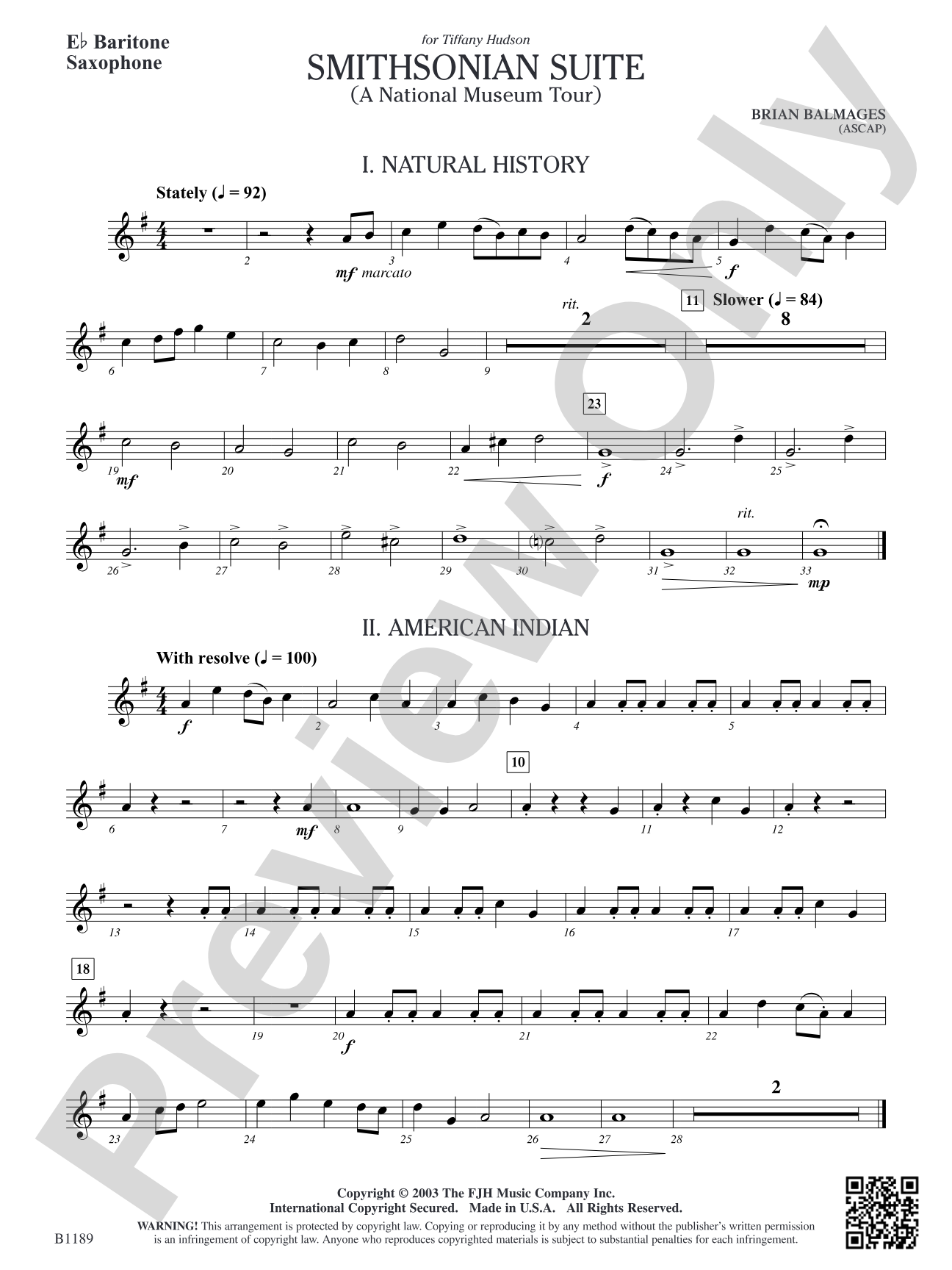 Smithsonian Suite: E-flat Baritone Saxophone