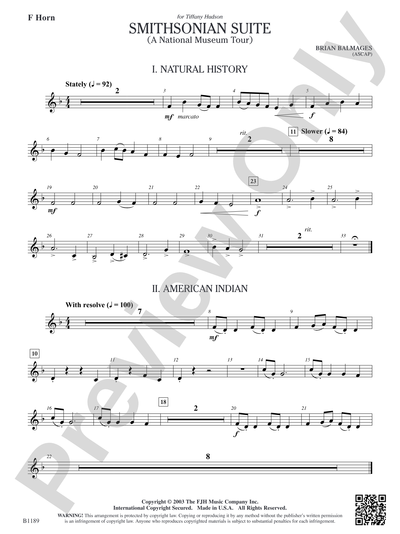 Smithsonian Suite: F Horn
