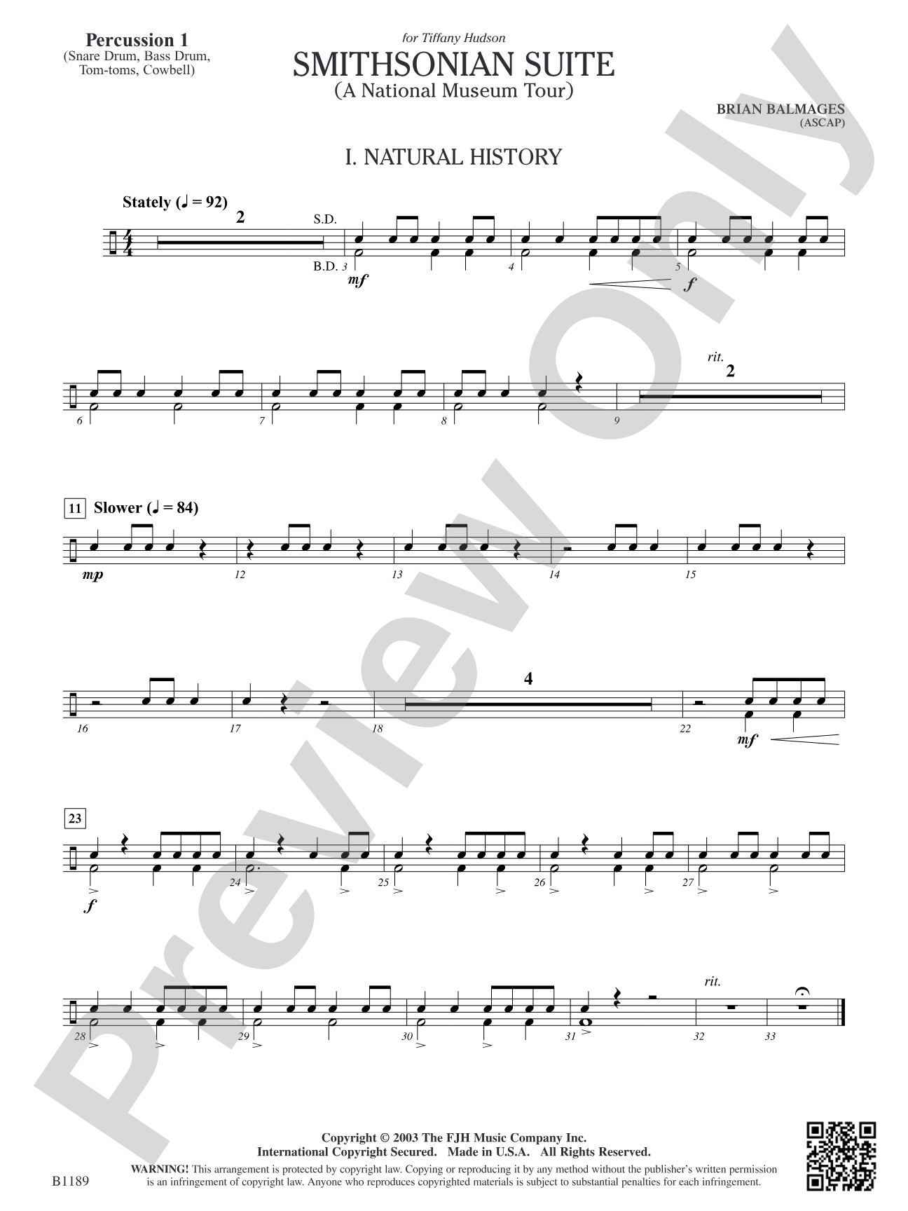 Smithsonian Suite: Percussion 1