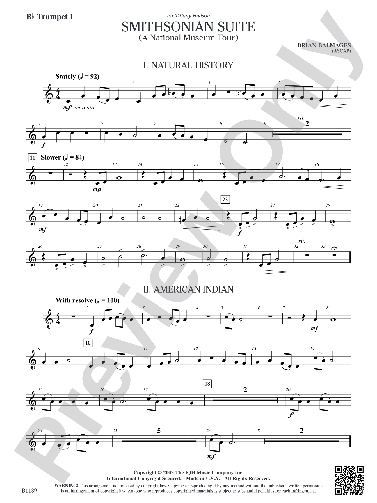 Smithsonian Suite: B-flat Trumpet 1