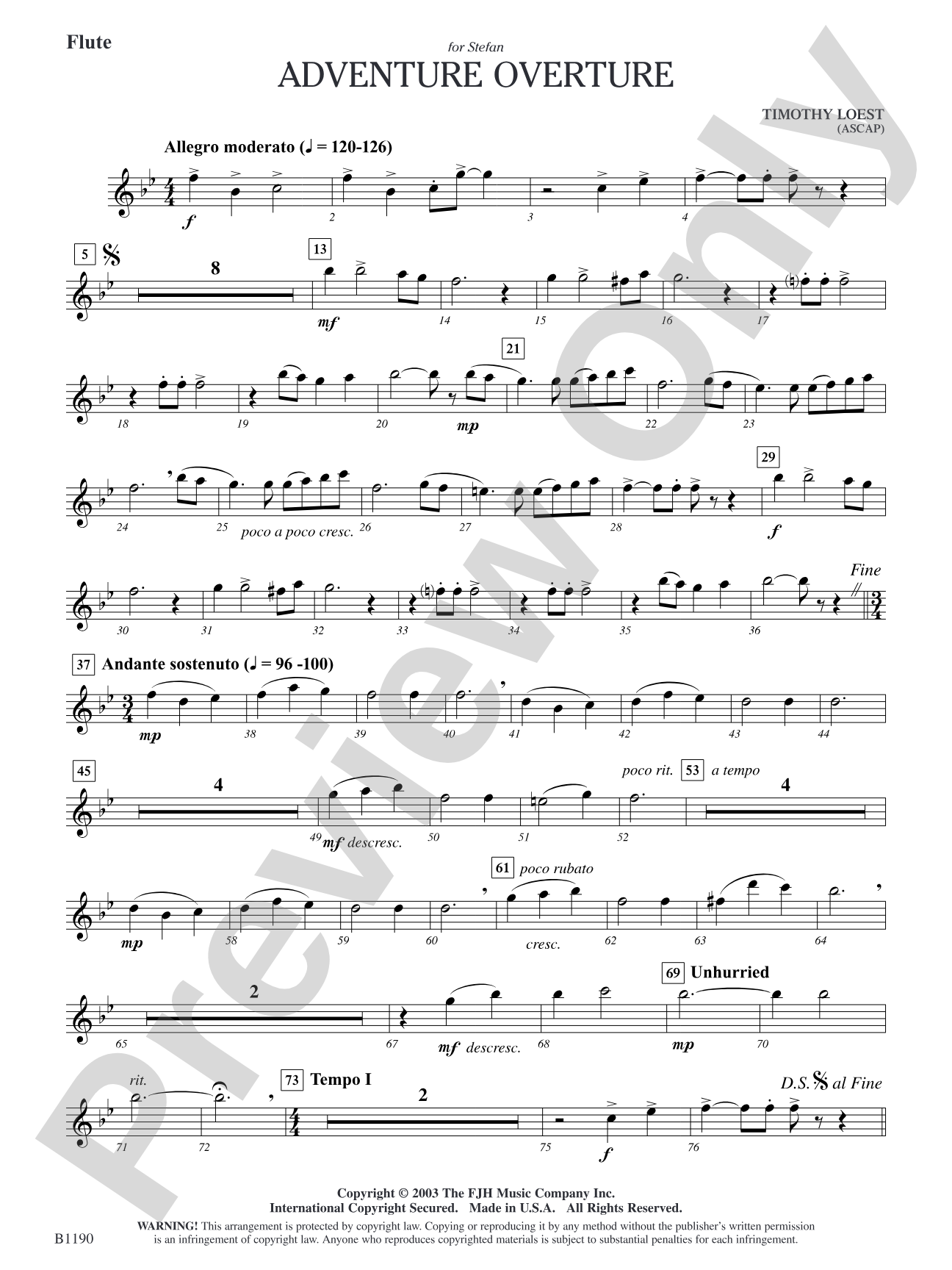 Adventure Overture: Flute