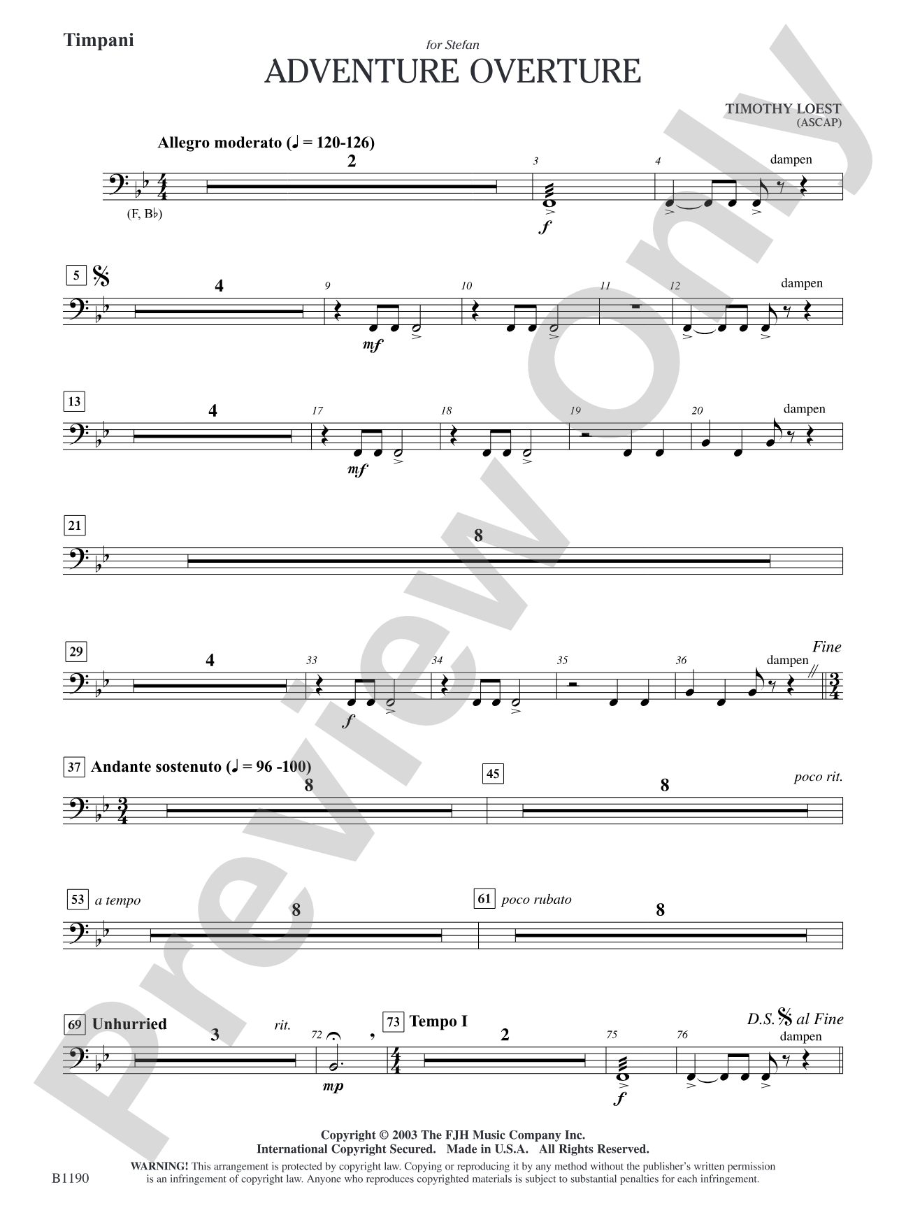 Adventure Overture: Timpani