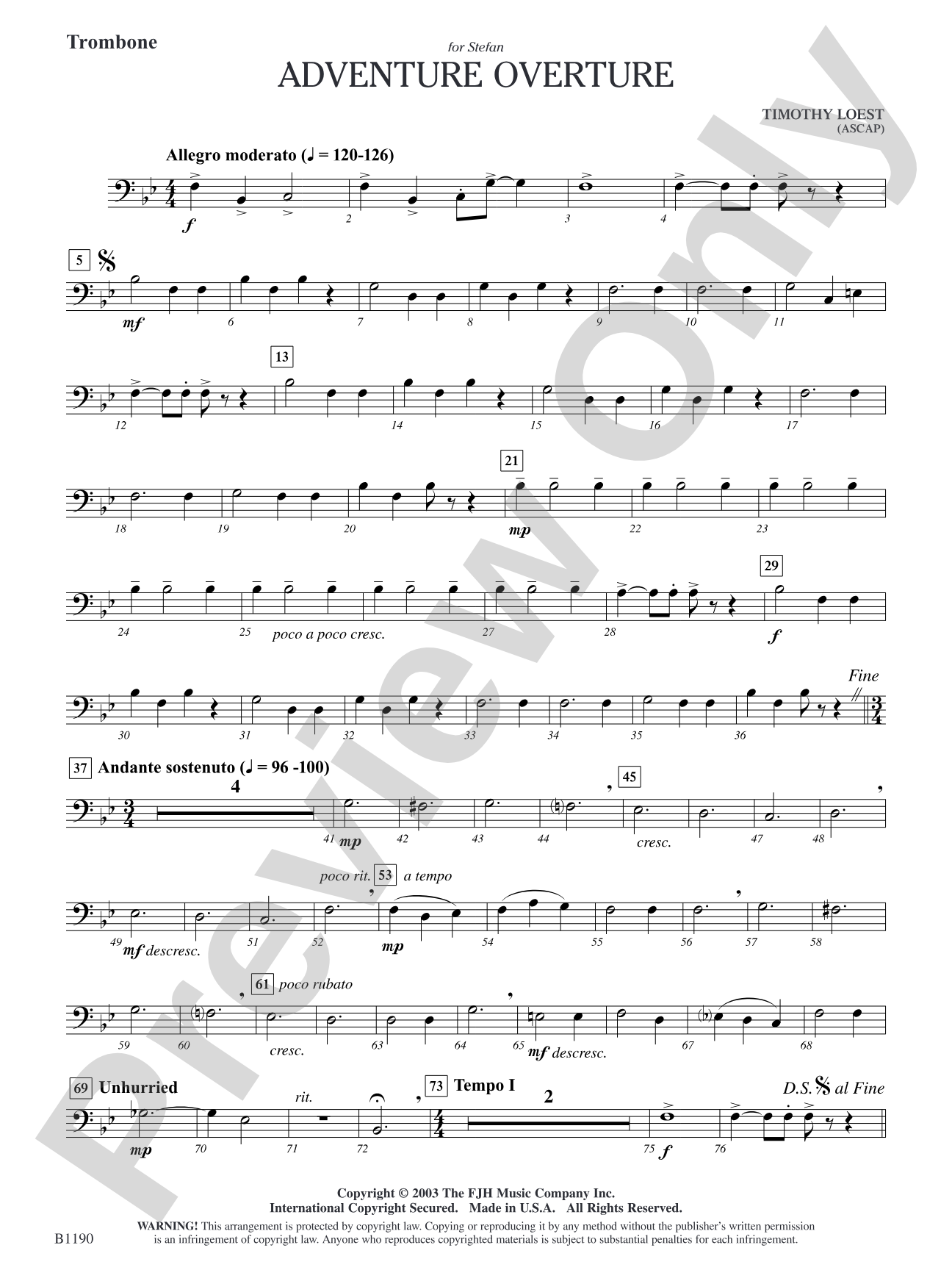 Adventure Overture: Trombone