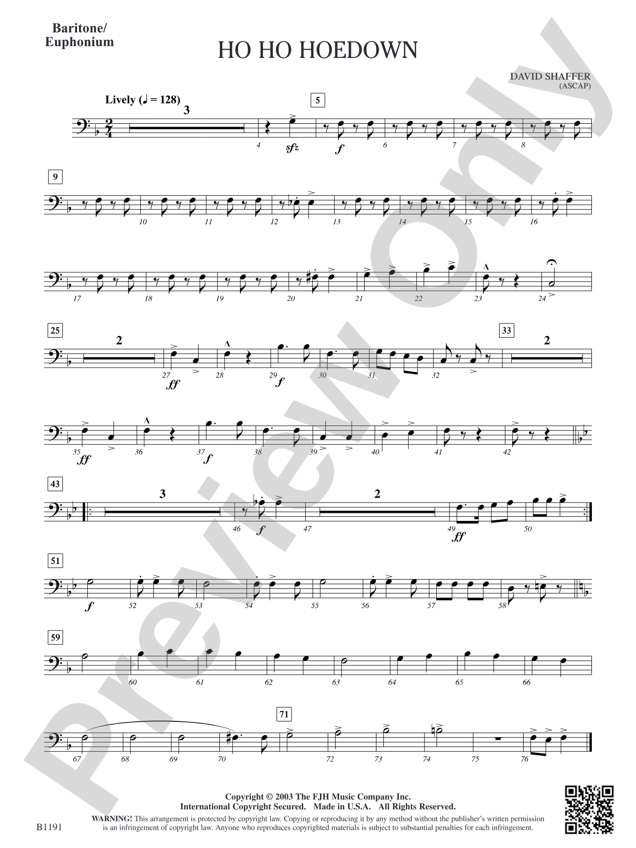 Ho Ho Hoedown: Baritone/Euphonium