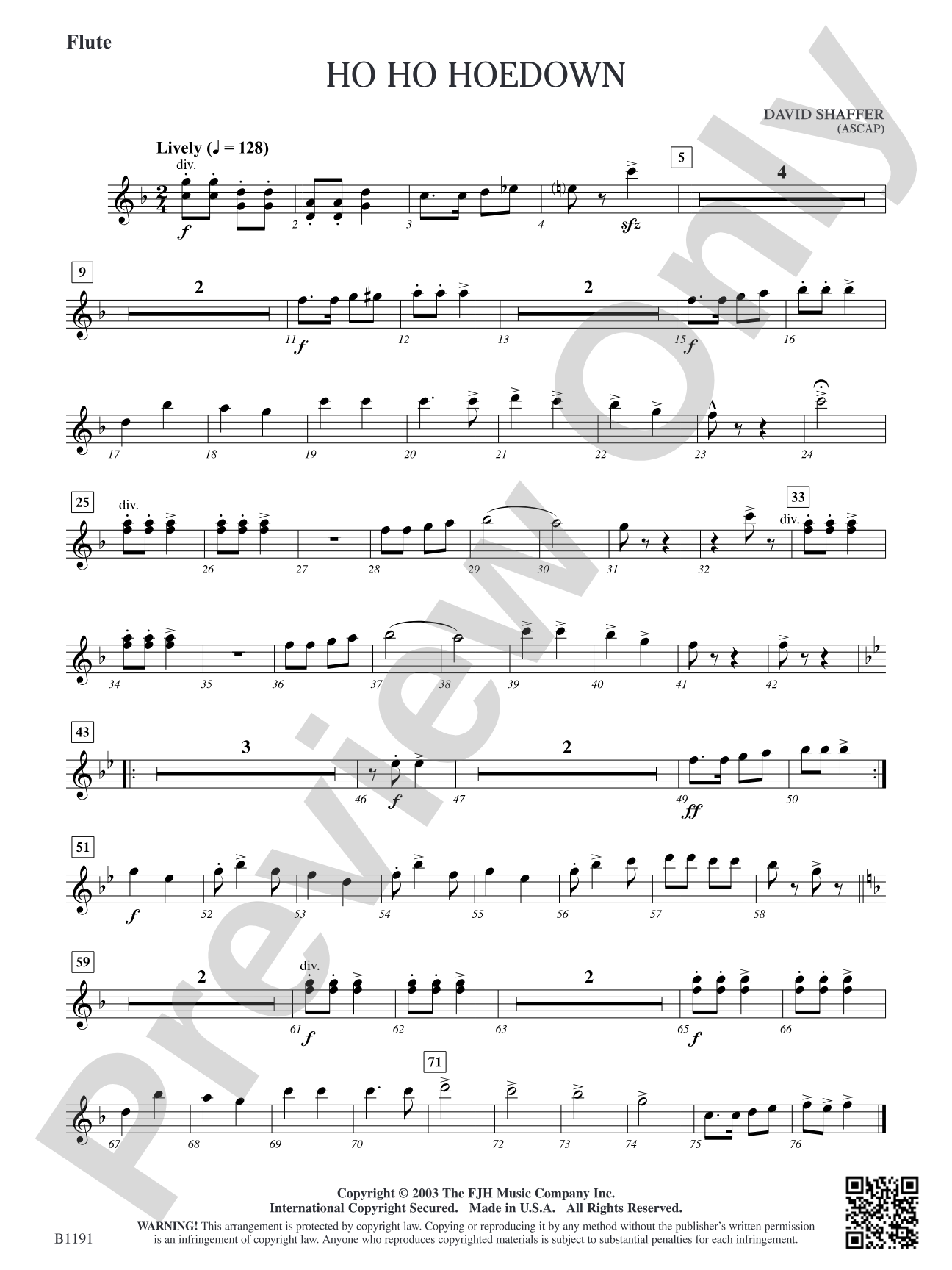 Ho Ho Hoedown: Flute