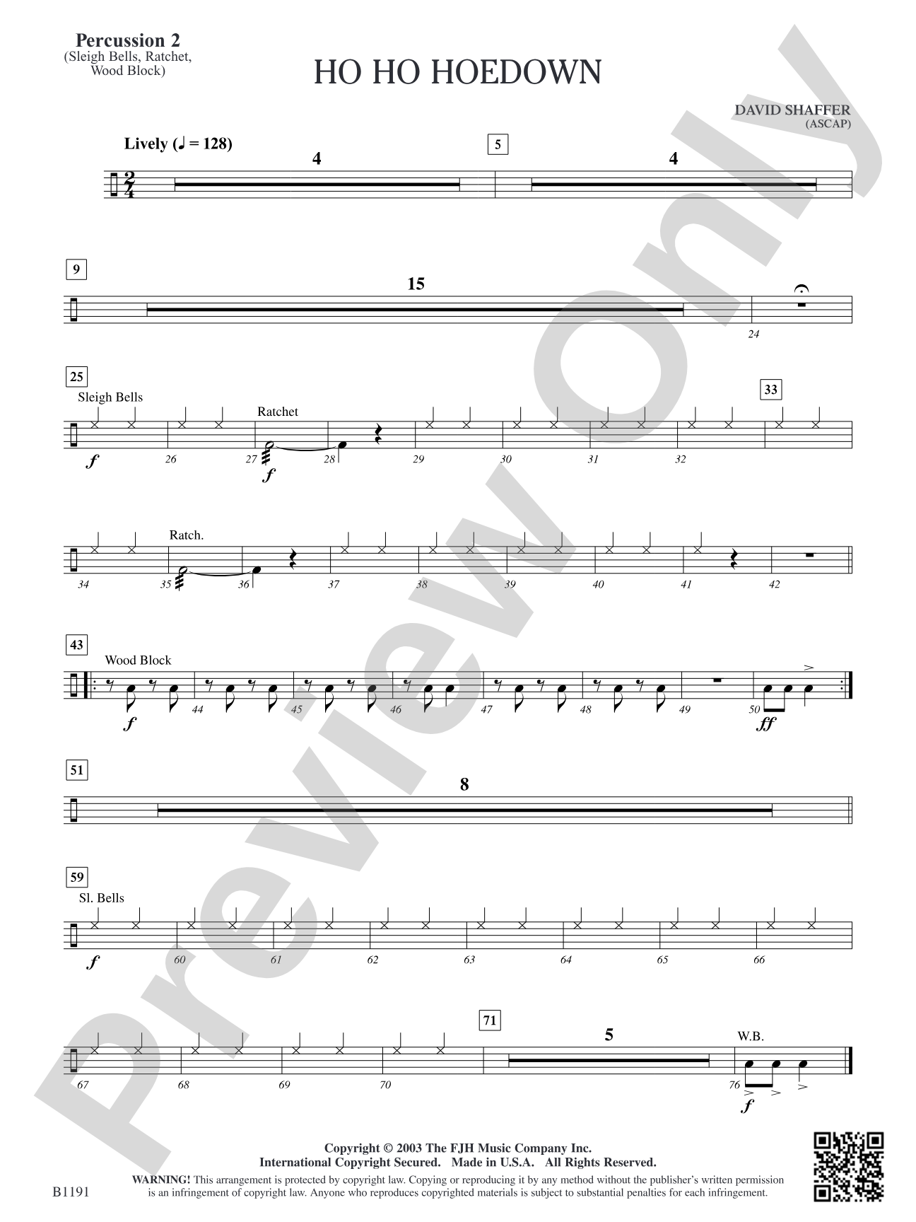 Ho Ho Hoedown: Percussion 2