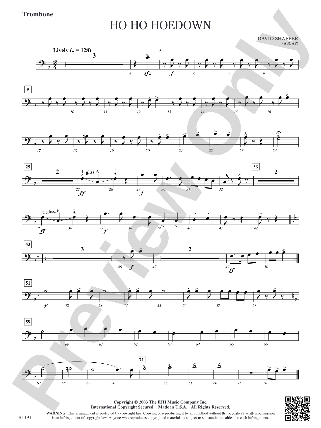 Ho Ho Hoedown: Trombone