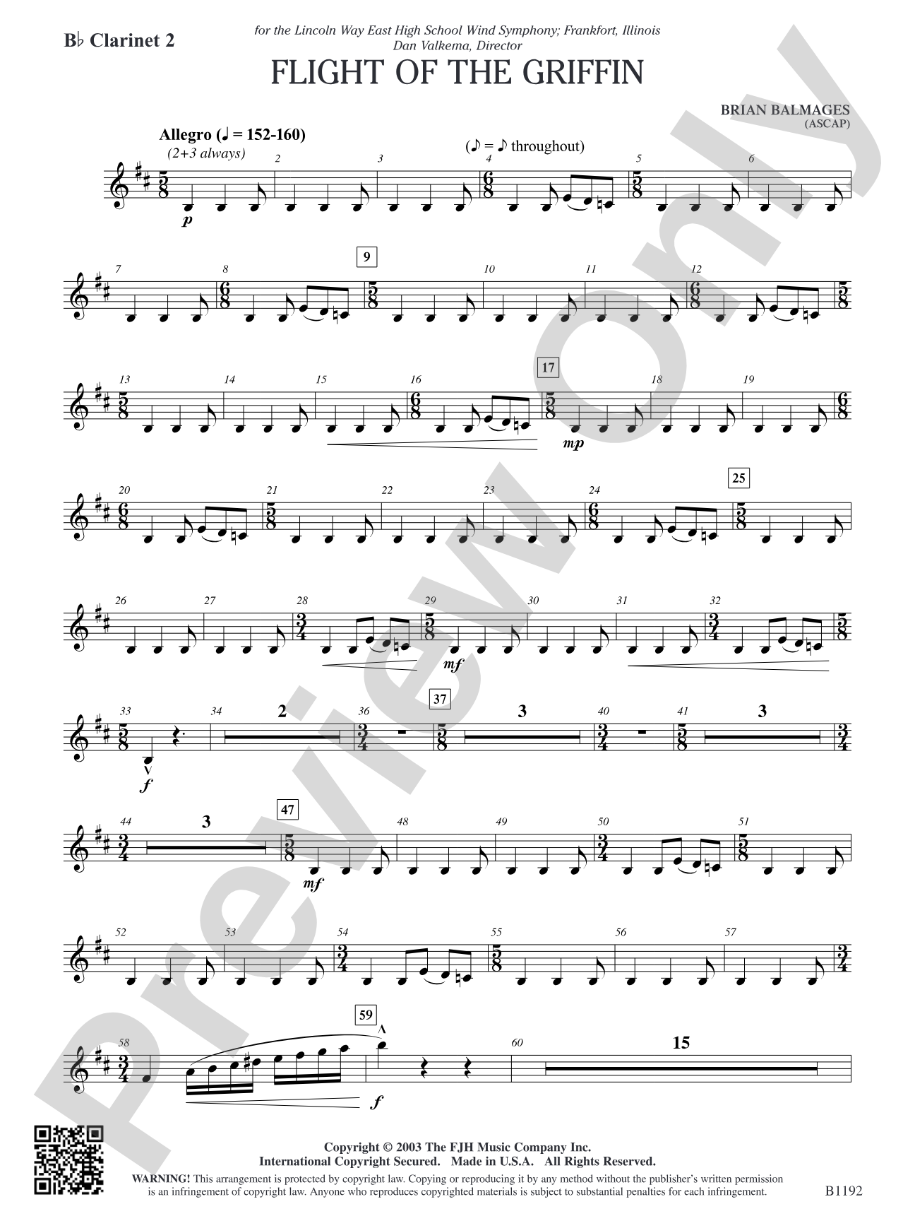 Flight of the Griffin: B-flat Clarinet 2