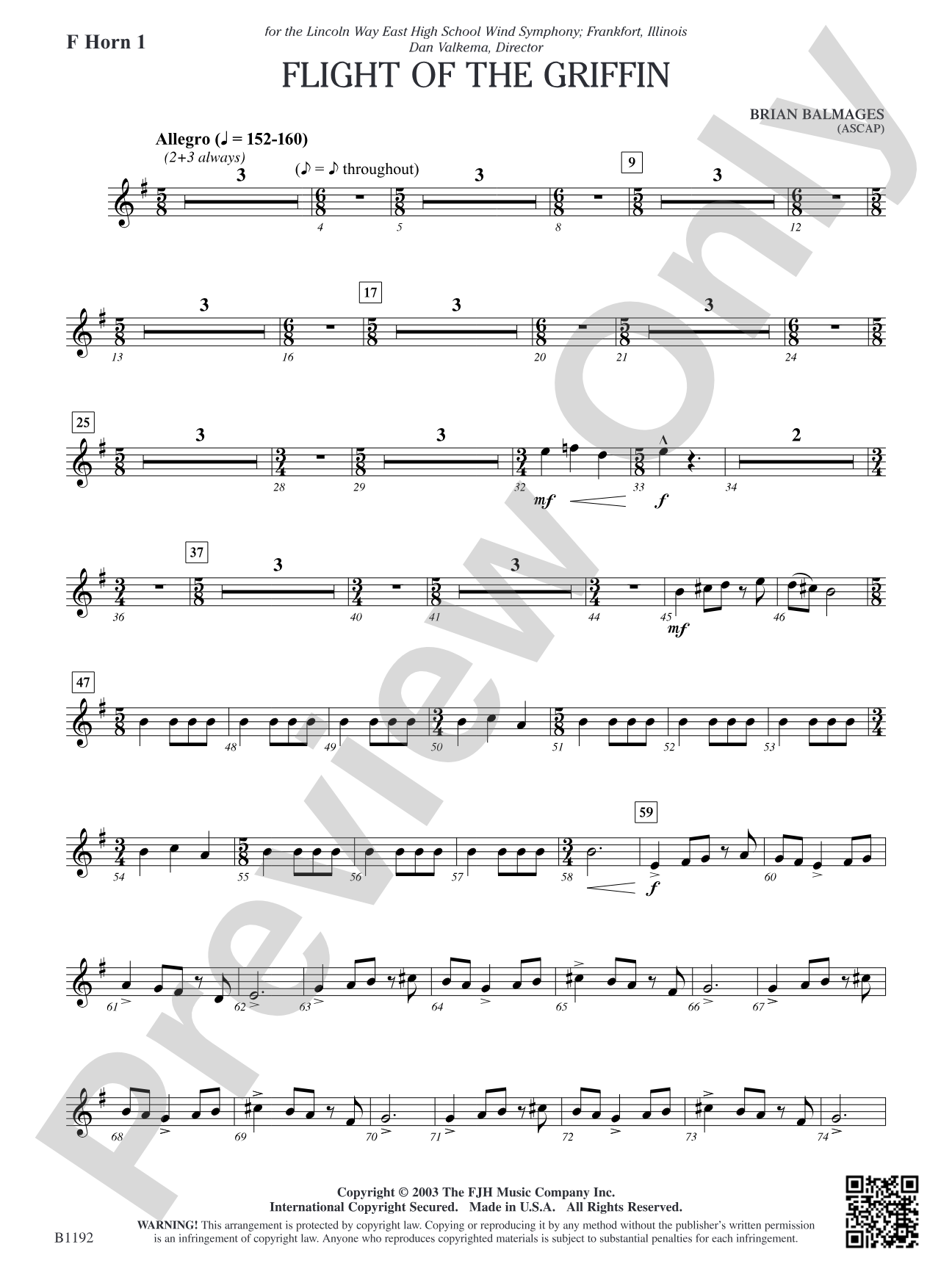 Flight of the Griffin: F Horn 1