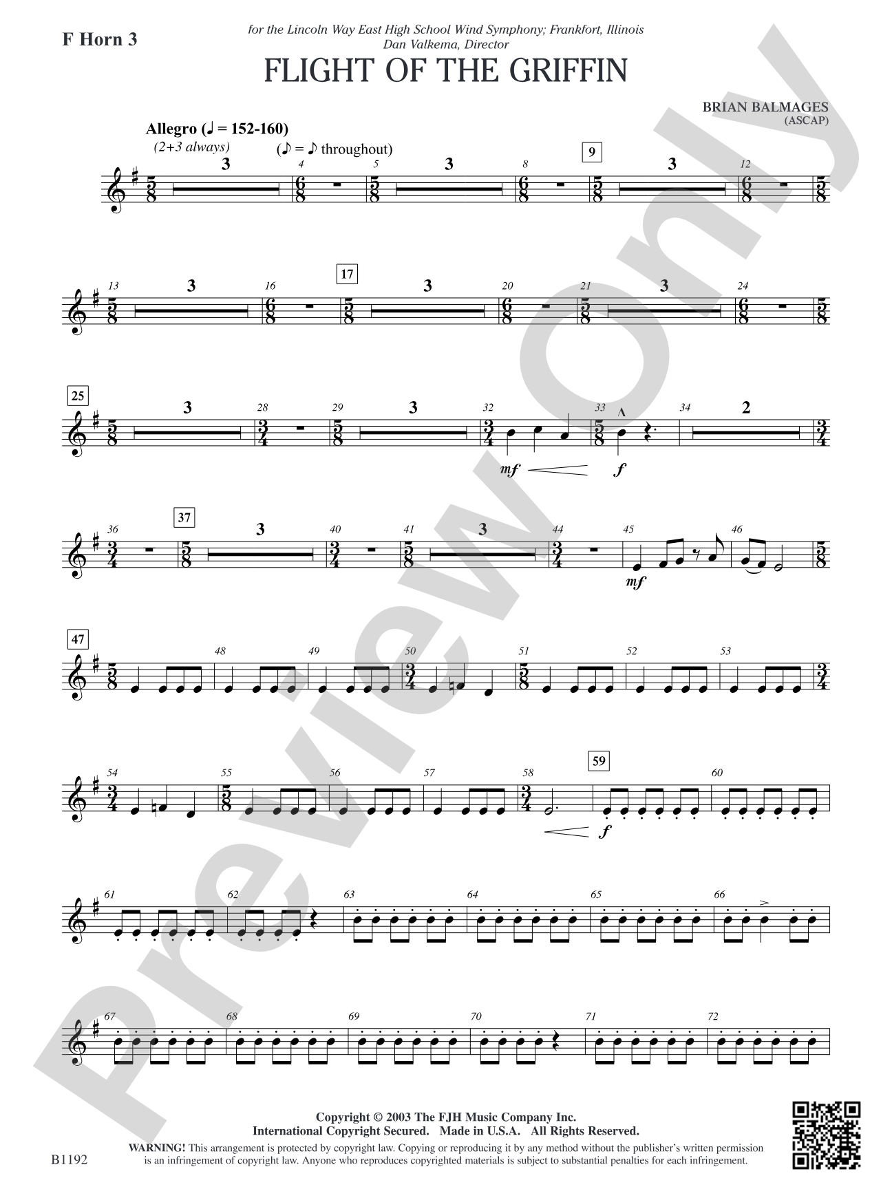 Flight of the Griffin: F Horn 3
