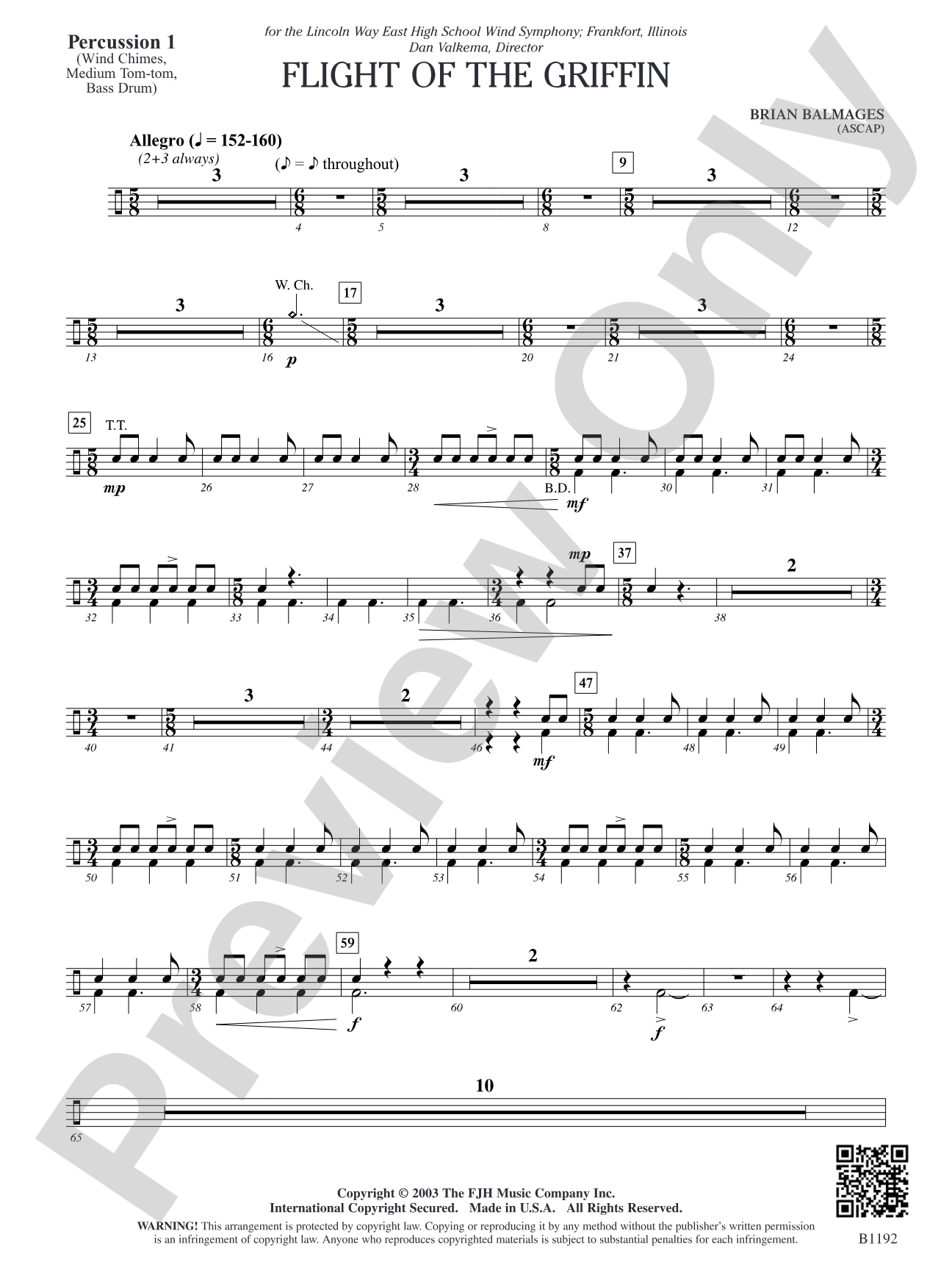 Flight of the Griffin: Percussion 1