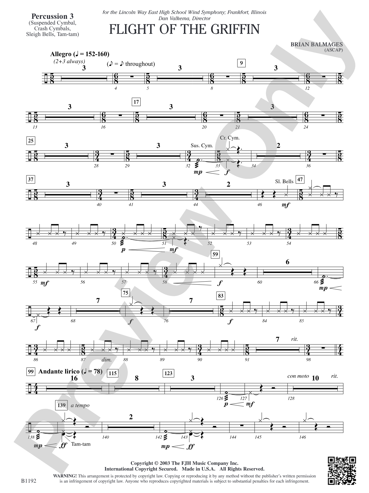 Flight of the Griffin: Percussion 3