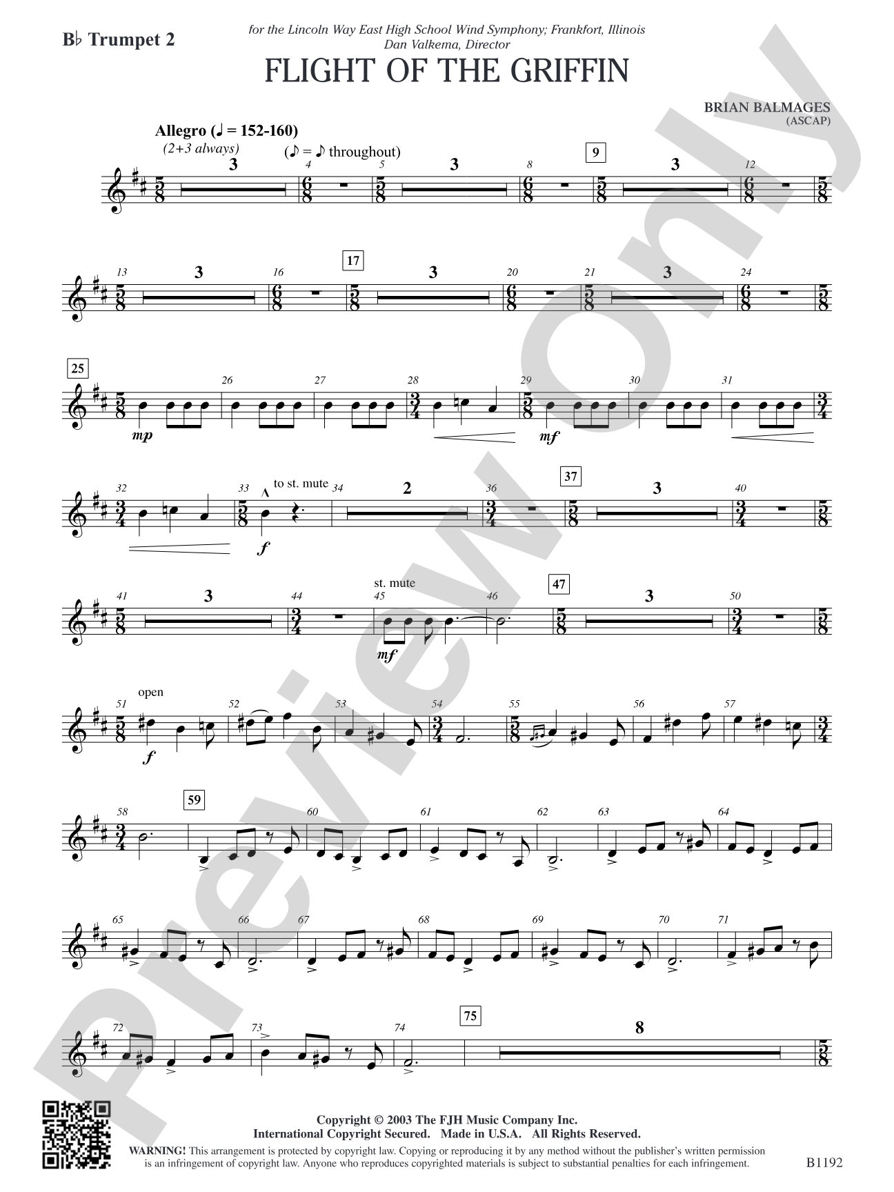 Flight of the Griffin: B-flat Trumpet 2