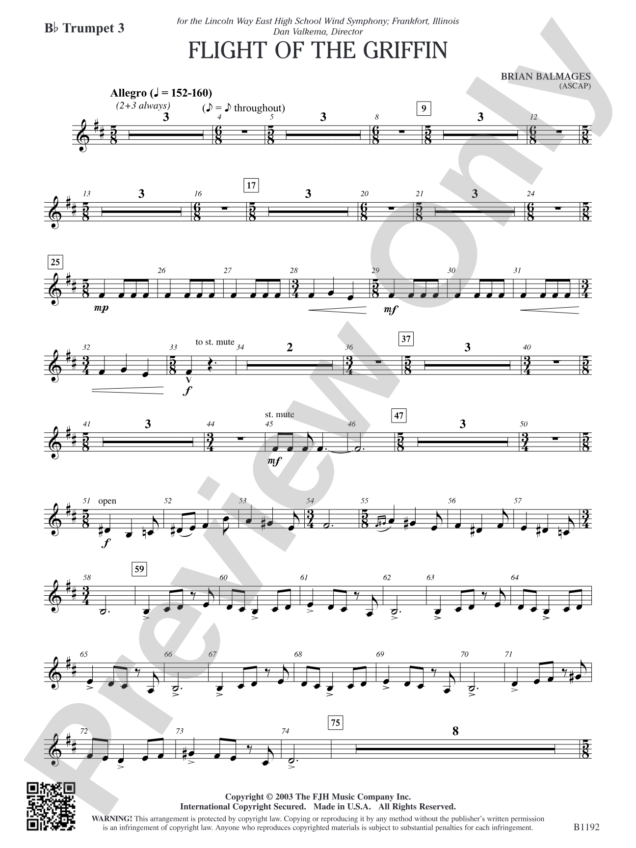 Flight of the Griffin: B-flat Trumpet 3