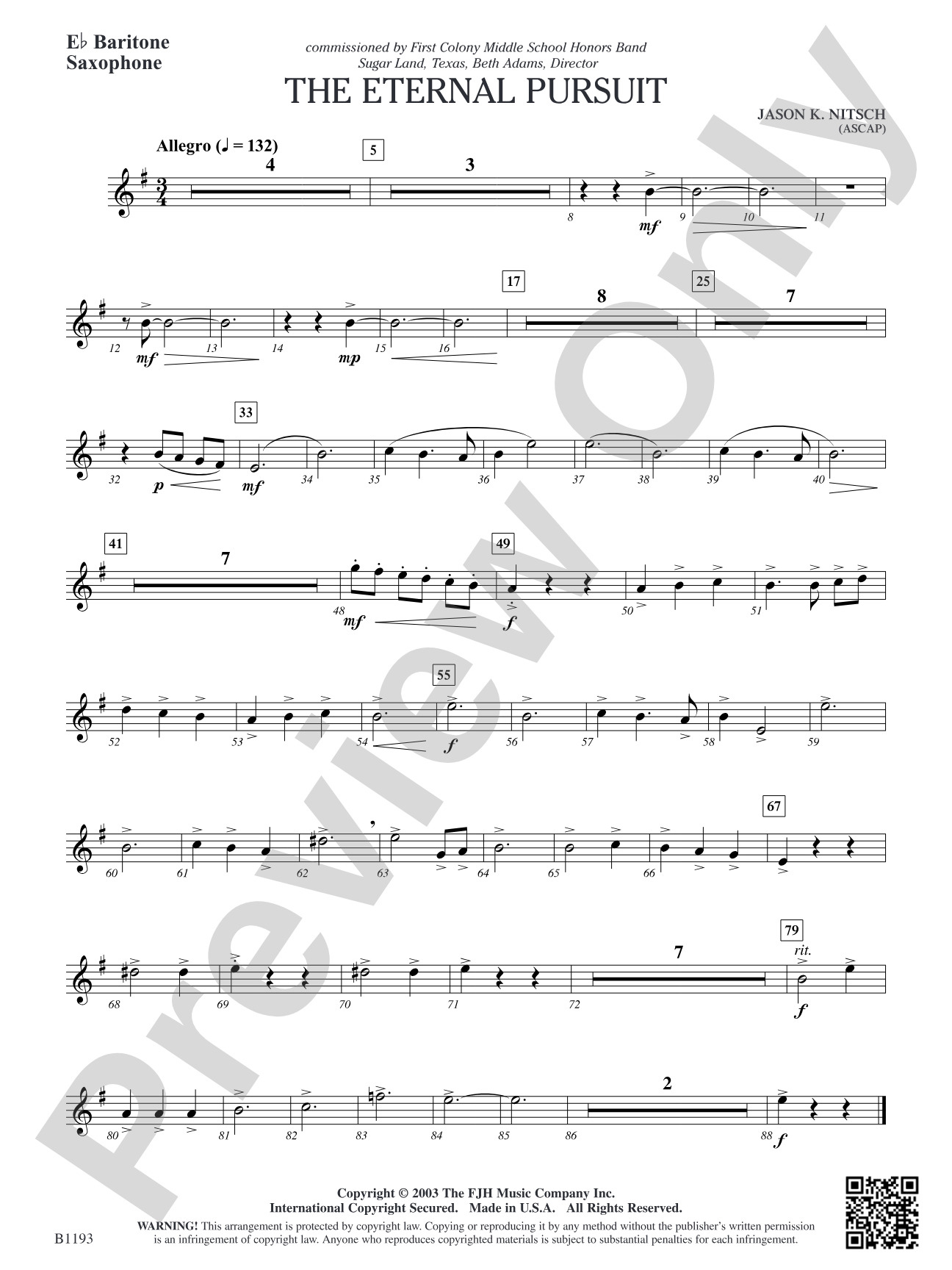 The Eternal Pursuit: E-flat Baritone Saxophone