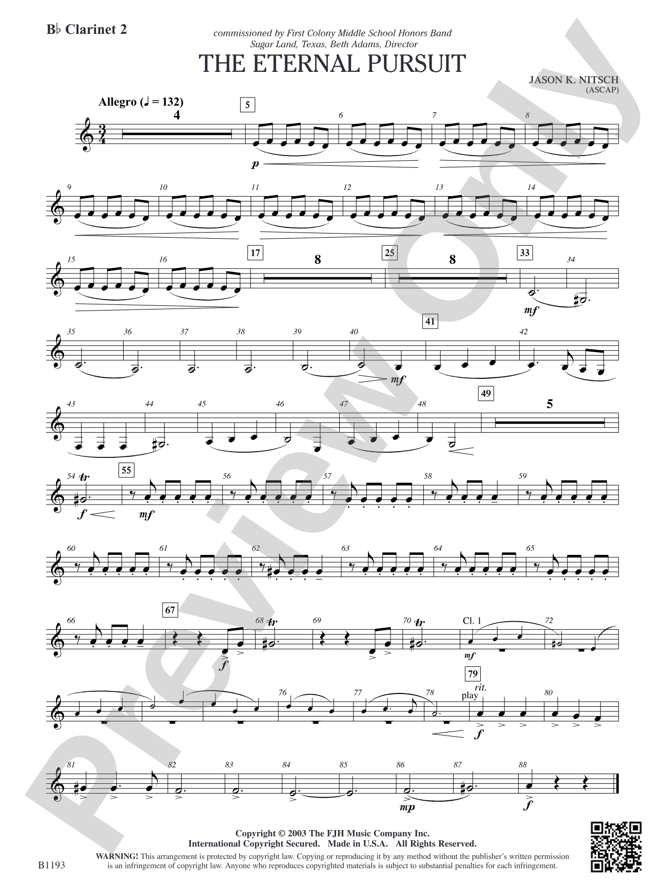 The Eternal Pursuit: B-flat Clarinet 2