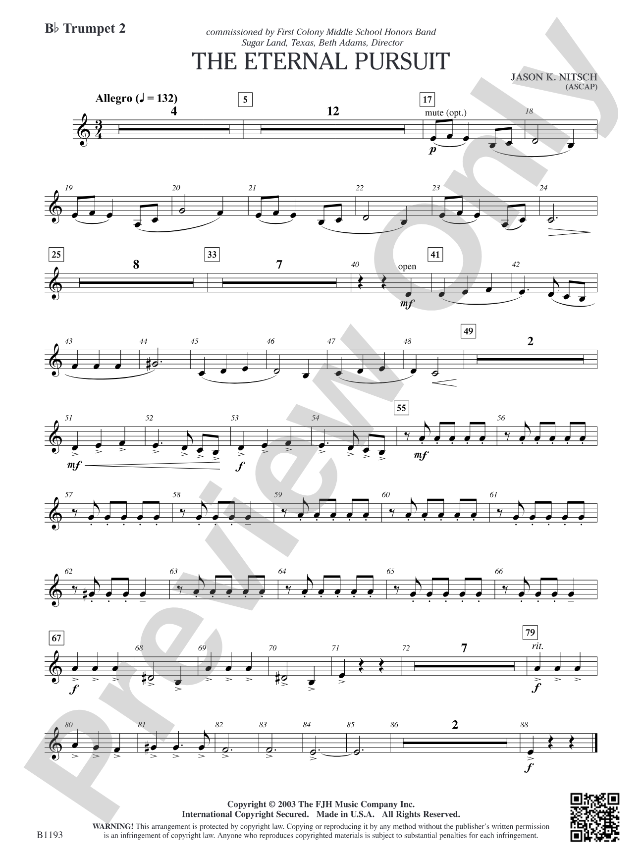 The Eternal Pursuit: B-flat Trumpet 2