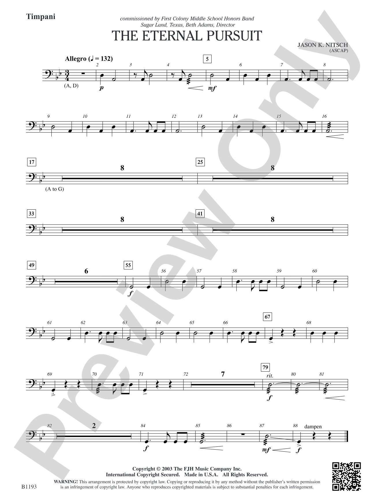 The Eternal Pursuit: Timpani