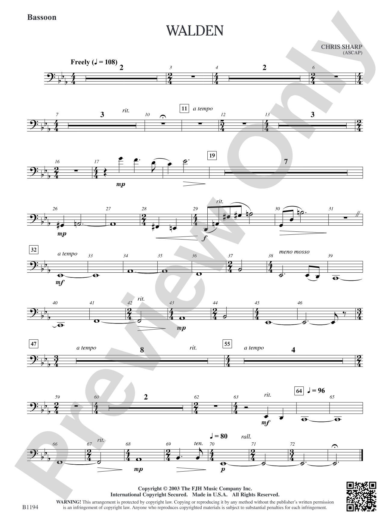 Walden: Bassoon